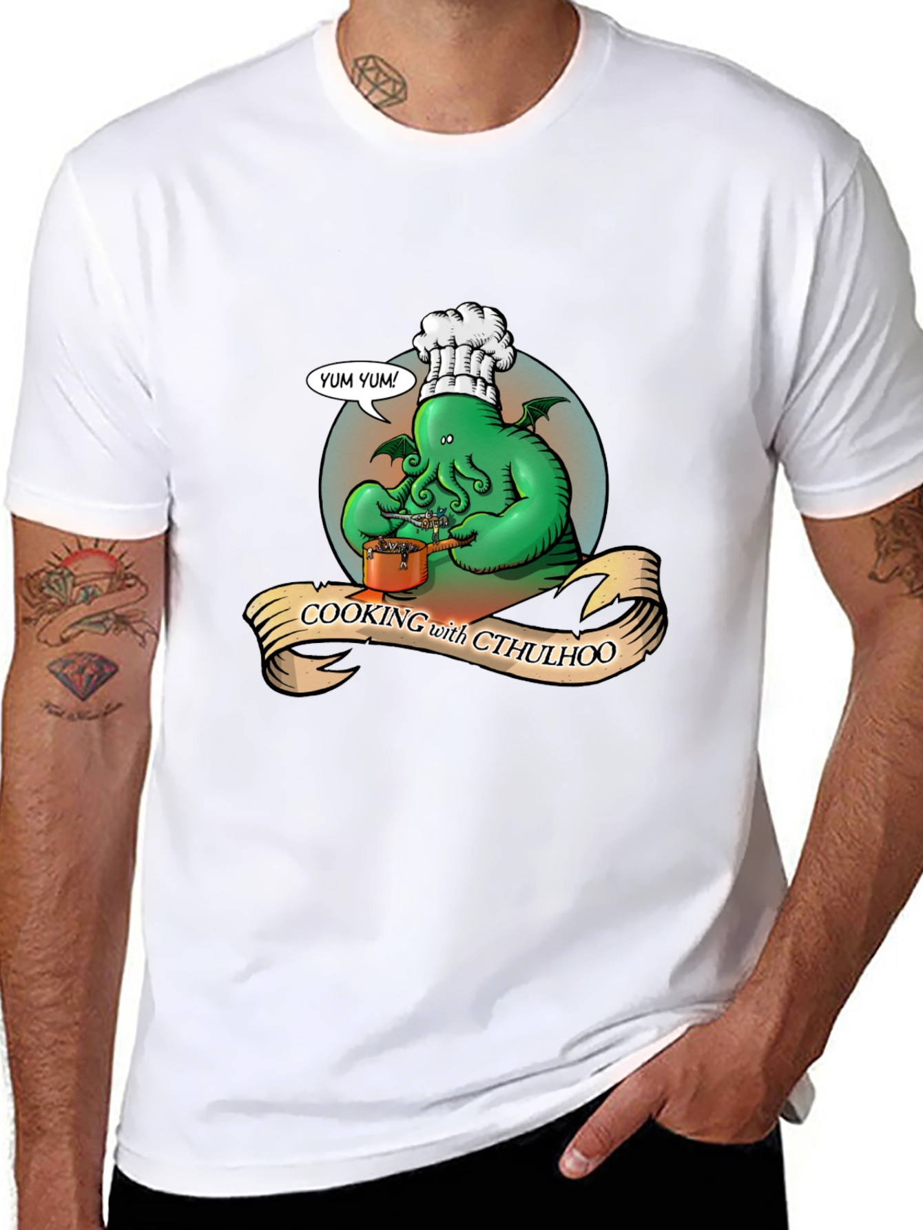 Cooking with Cthulhu Black Graphic T-Shirt