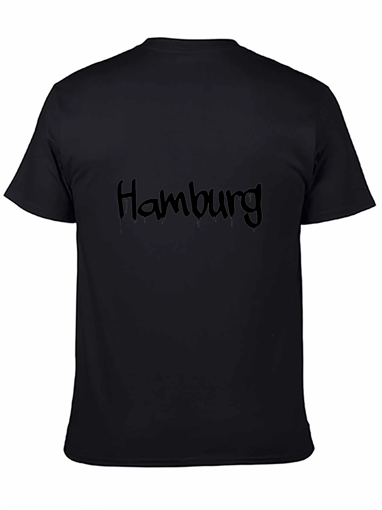 Hamburg Dripping Text Black T-Shirt