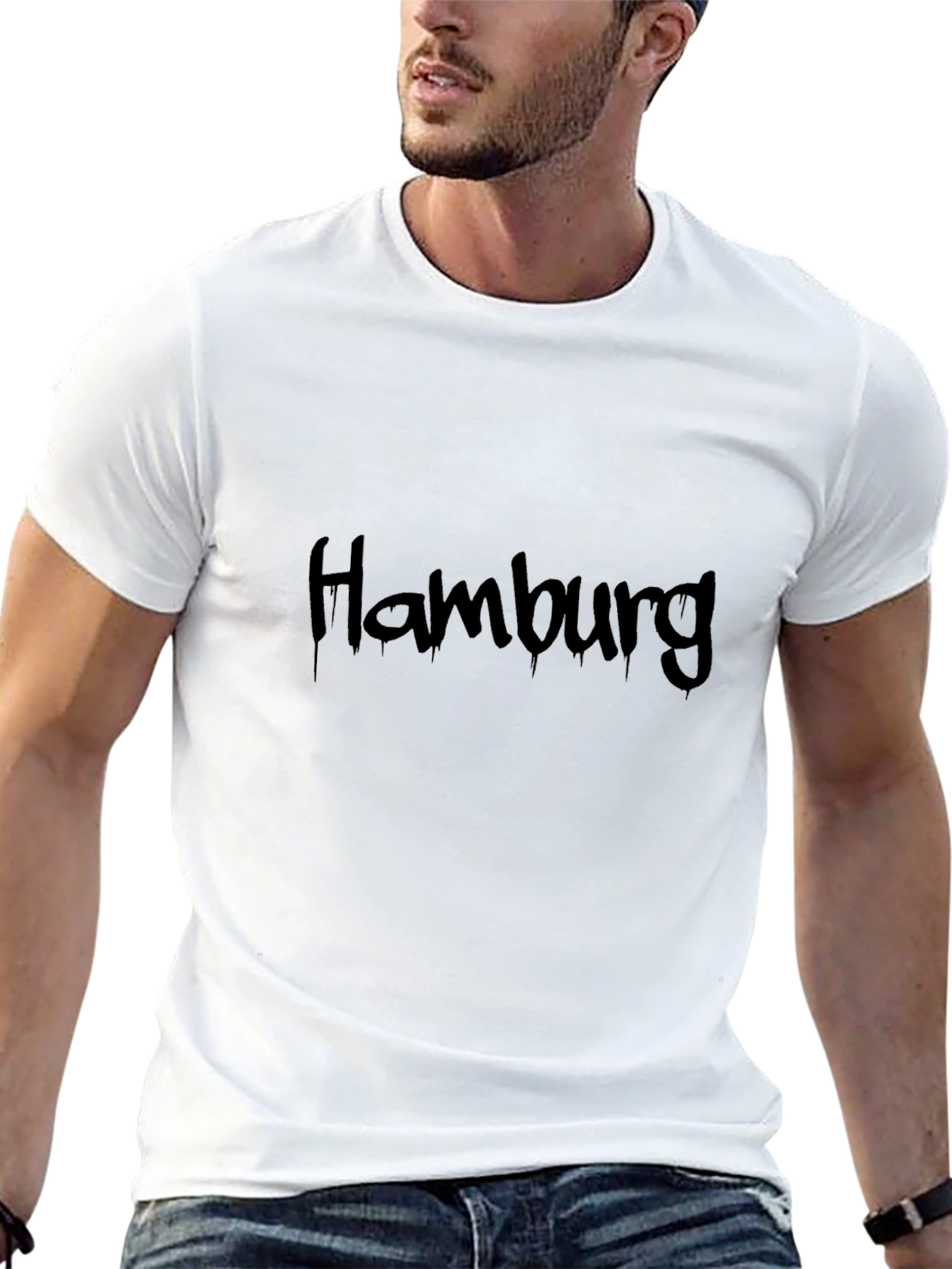 Hamburg Dripping Text Black T-Shirt