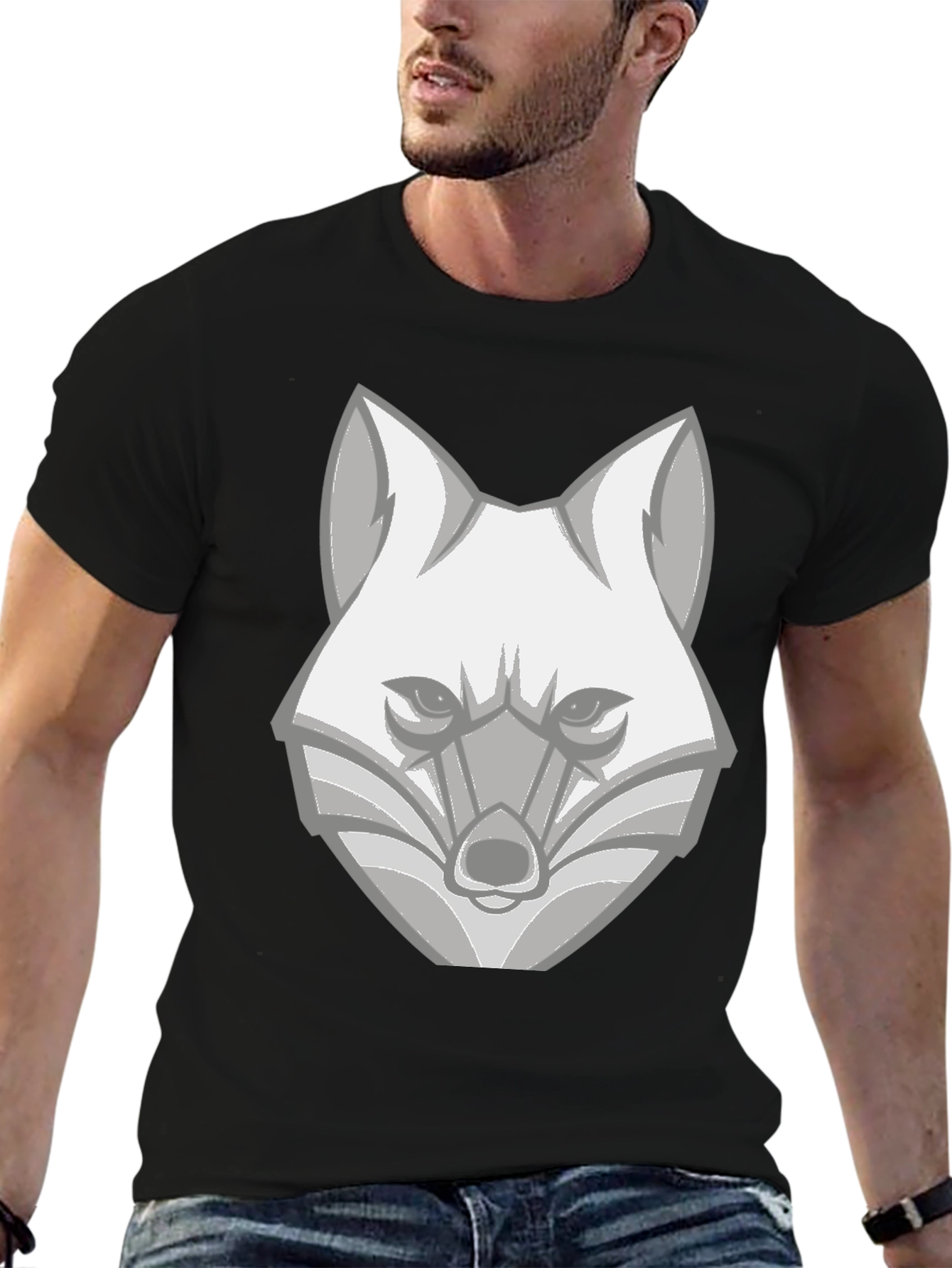 Geometric Fox Graphic T-Shirt - Modern Animal Tee