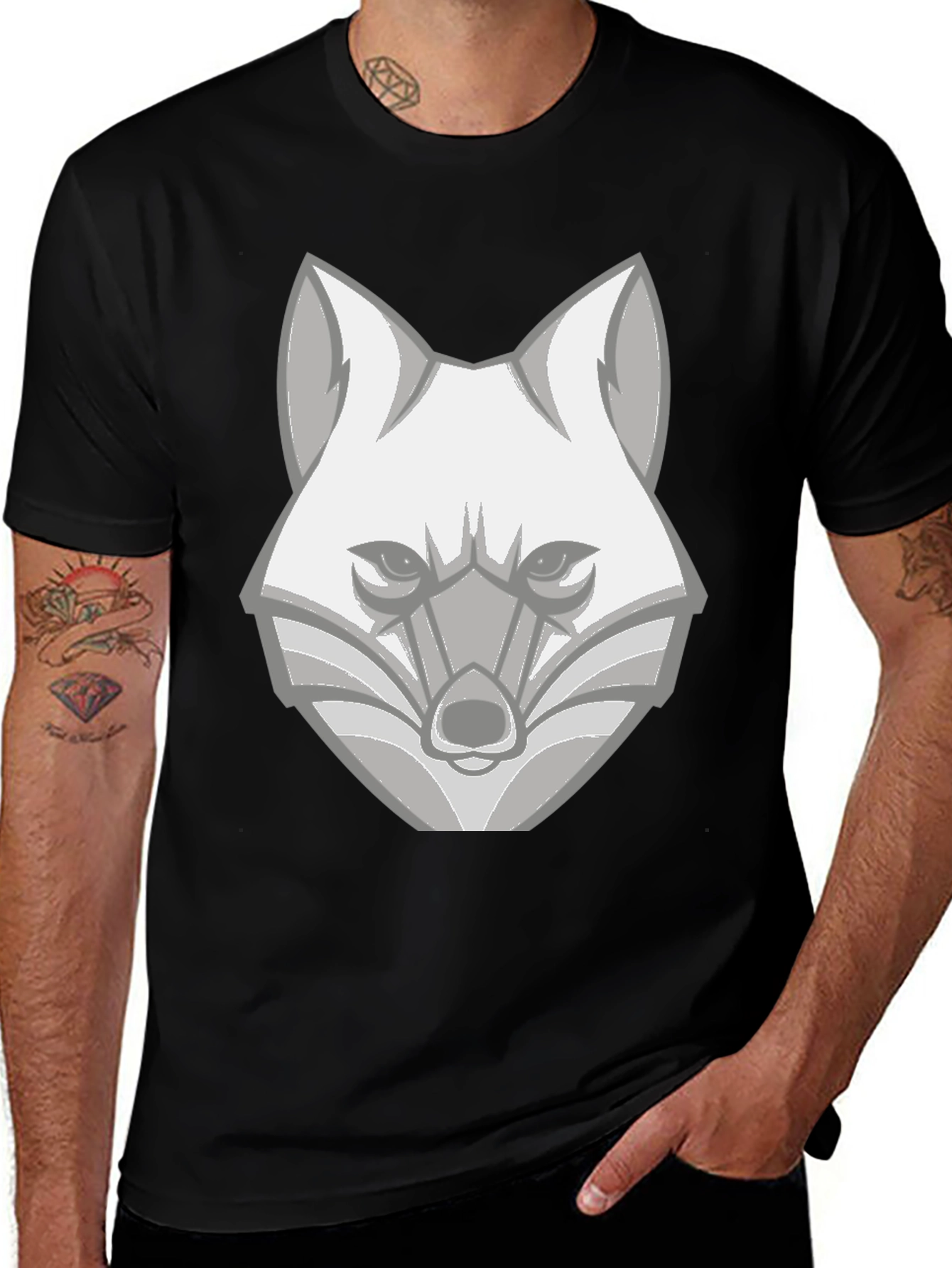 Geometric Fox Graphic T-Shirt - Modern Animal Tee