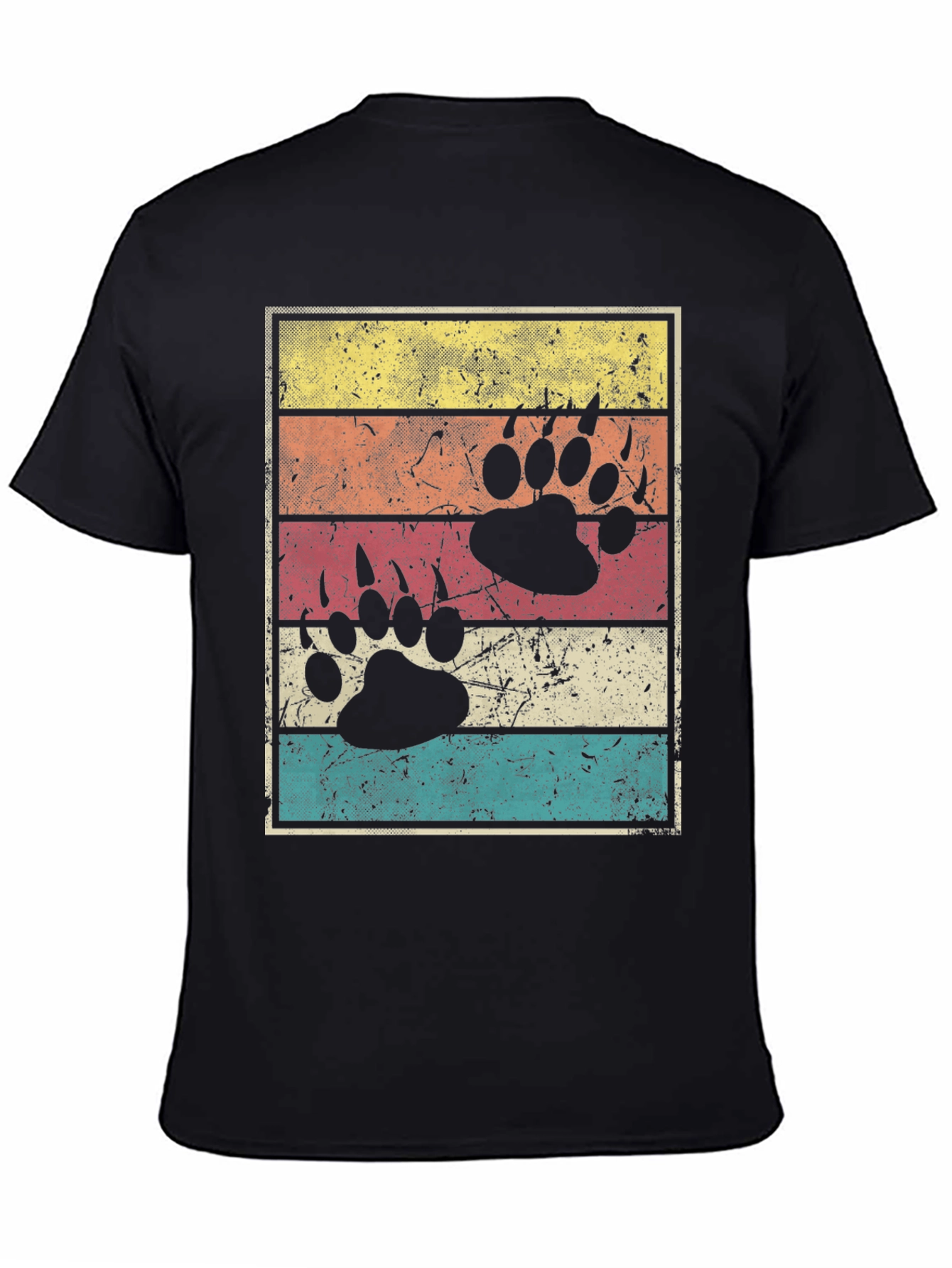 Retro Bear Paw Print T-Shirt