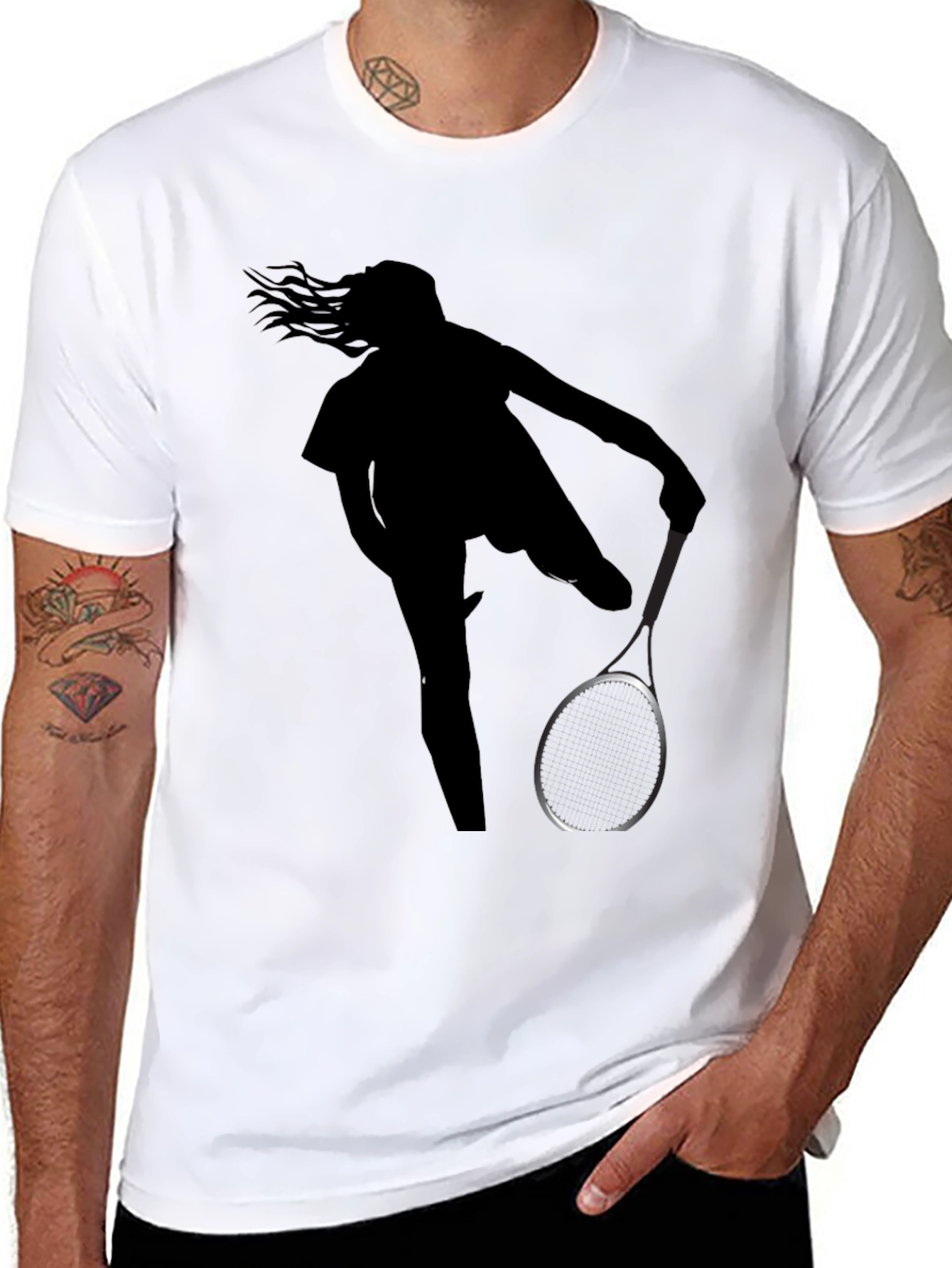 Tennis Player Silhouette Graphic Tee