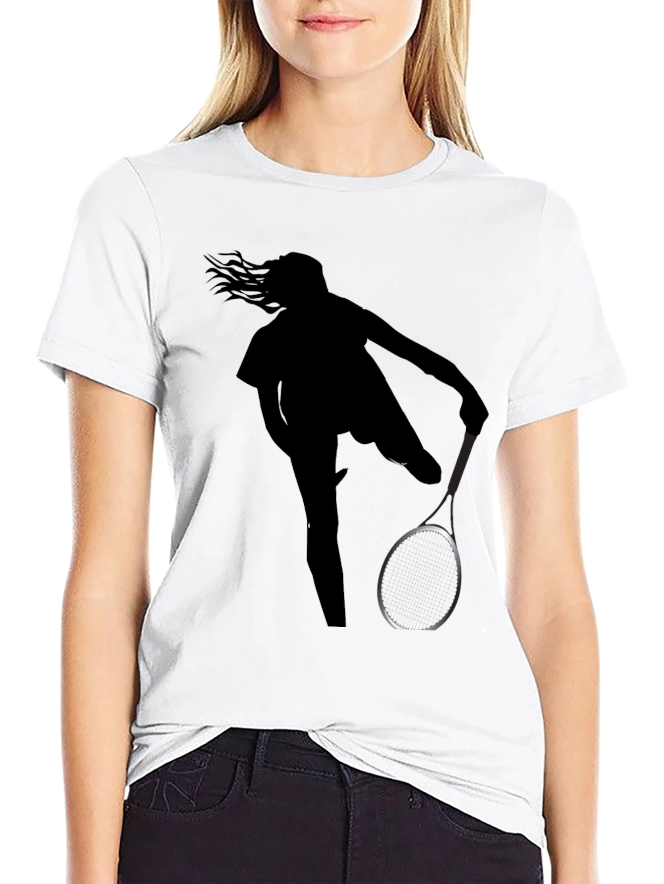 Tennis Player Silhouette Graphic Tee