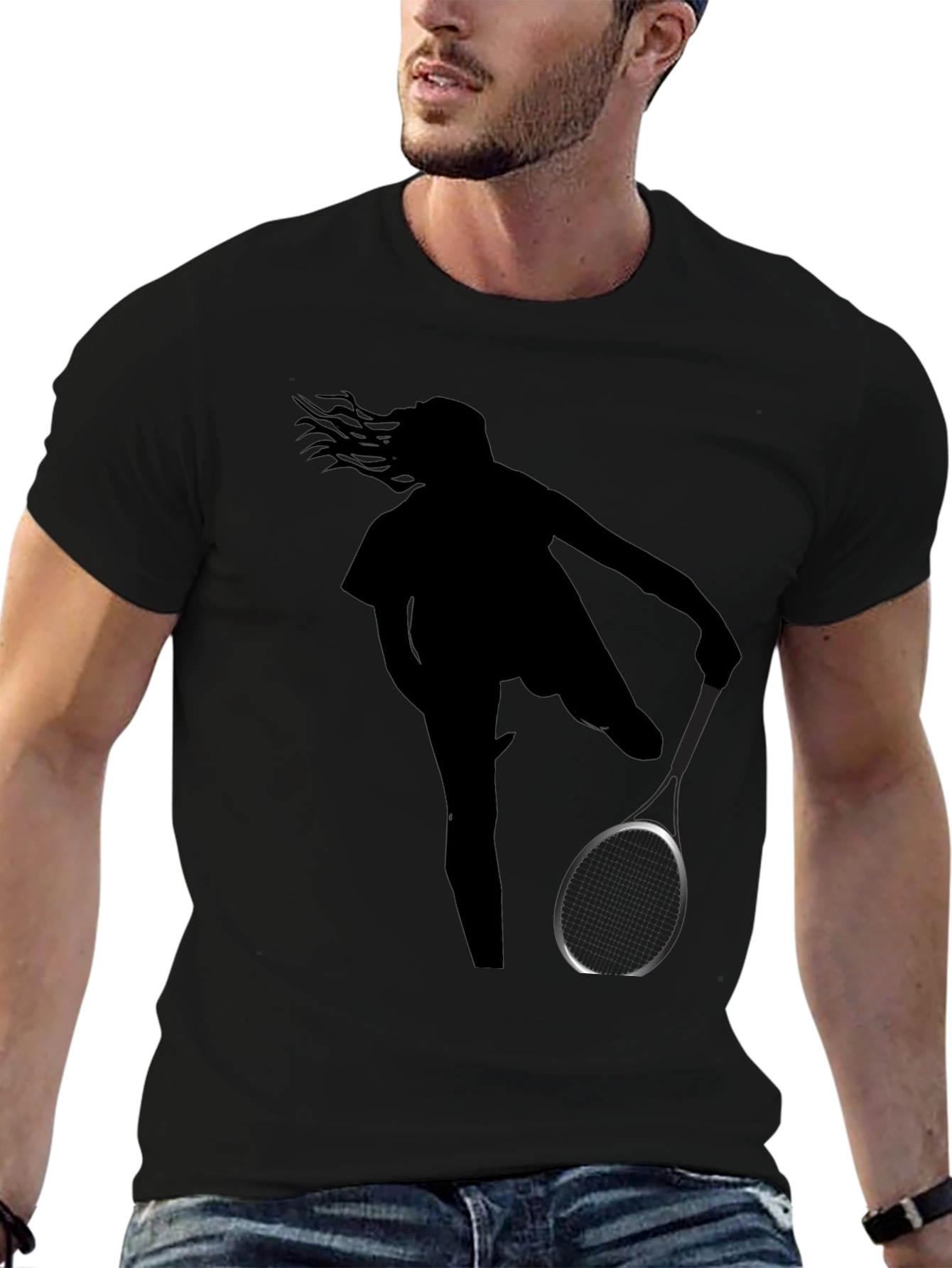 Tennis Player Silhouette Graphic Tee