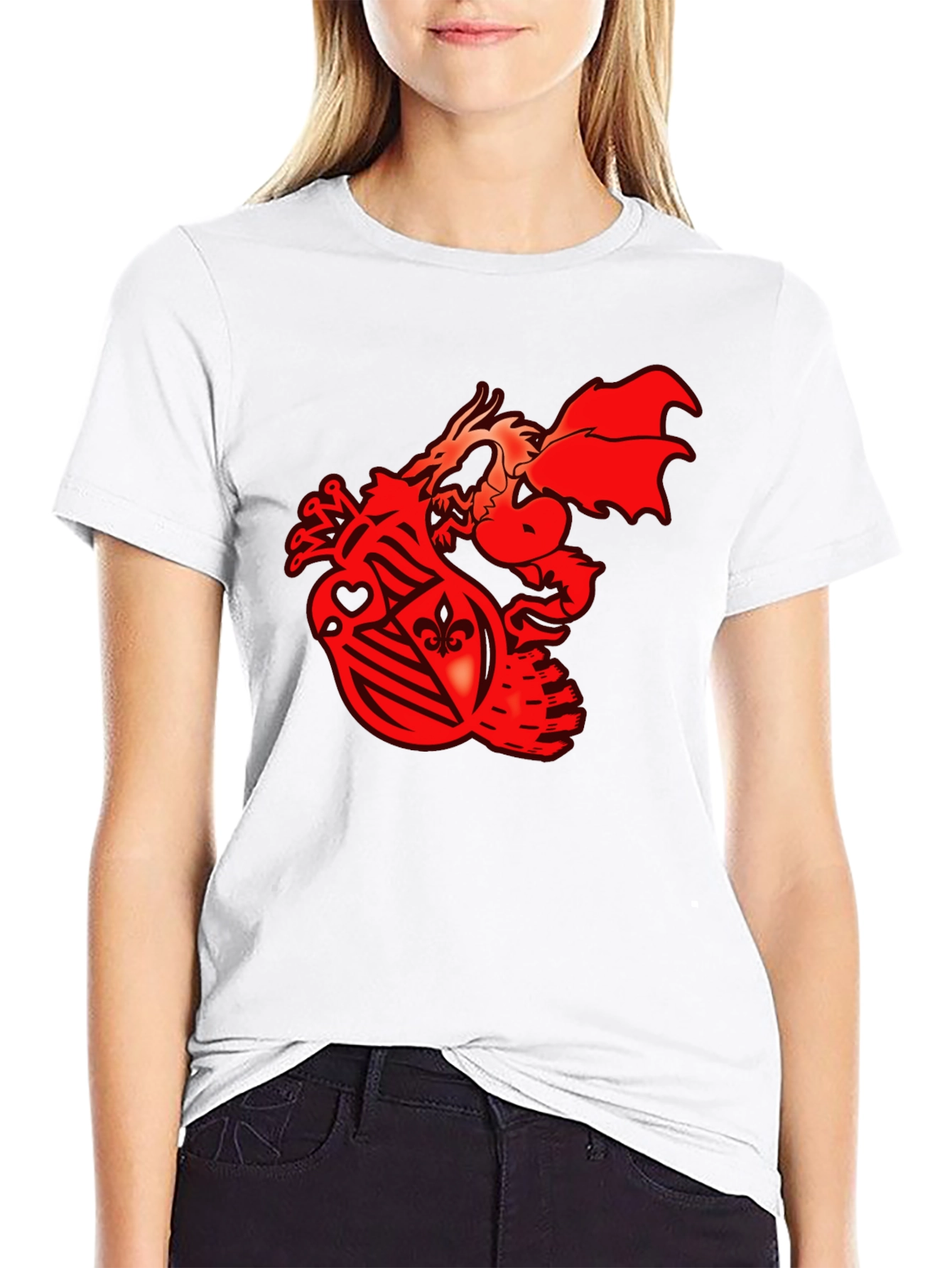 Dragon Crest Graphic Tee - Black Cotton T-Shirt