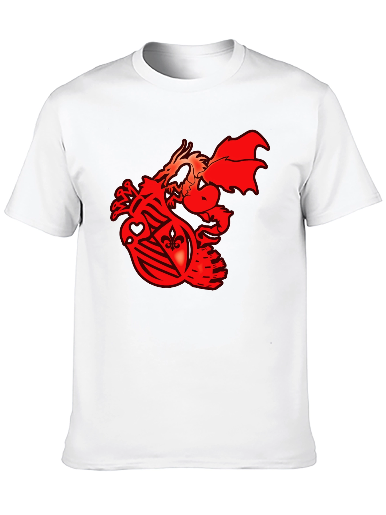 Dragon Crest Graphic Tee - Black Cotton T-Shirt