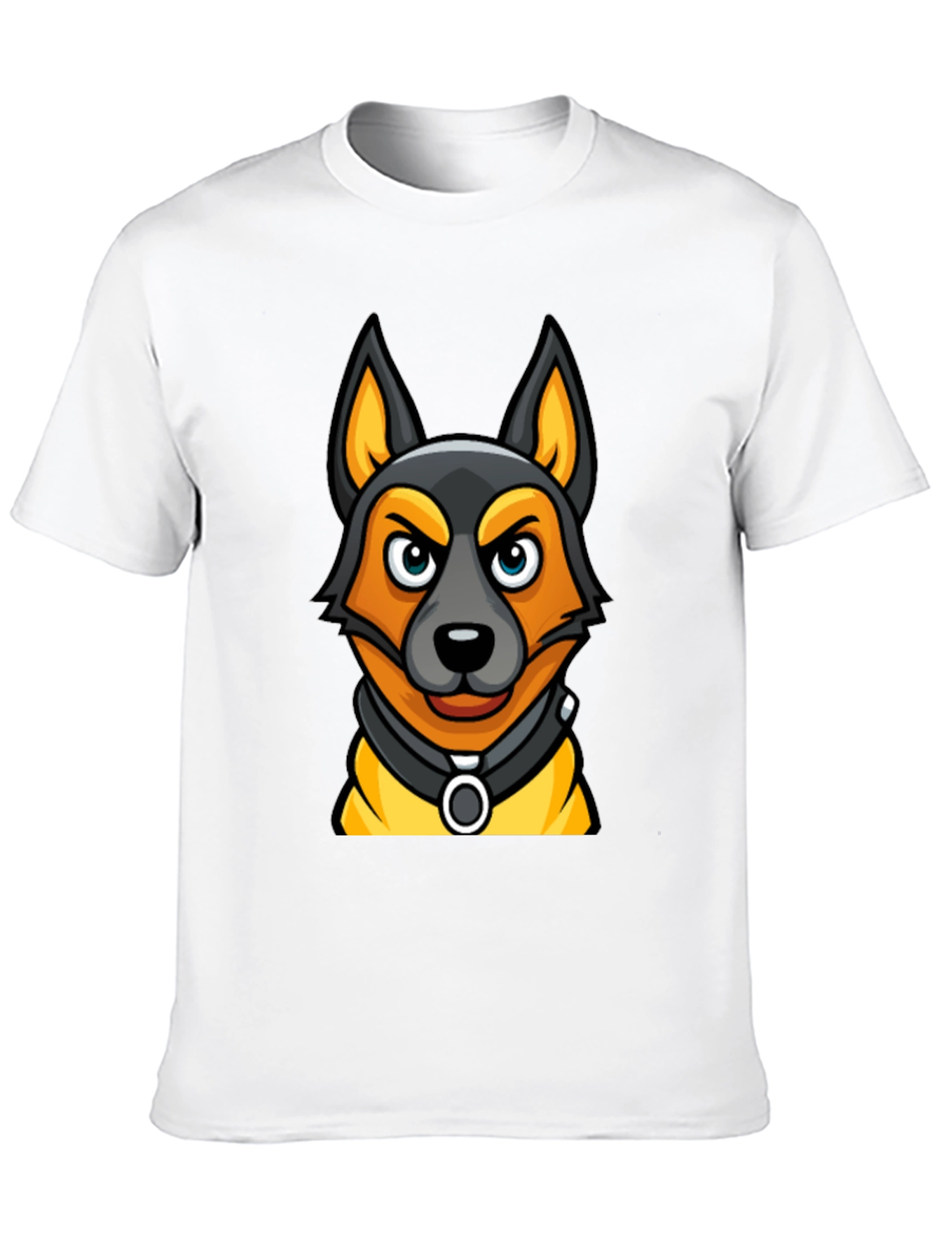Cartoon Dog Graphic Tee - Black