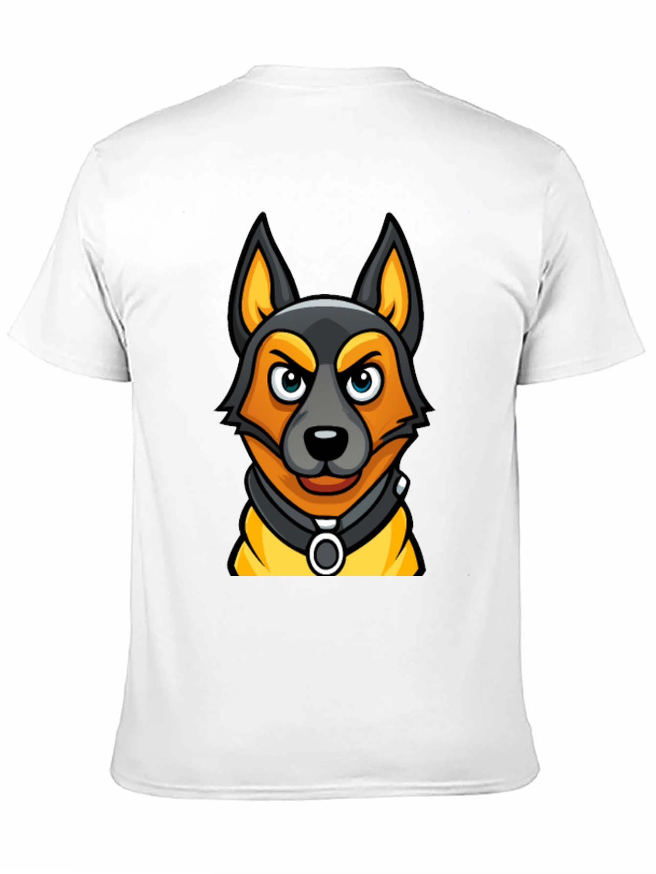 Cartoon Dog Graphic Tee - Black