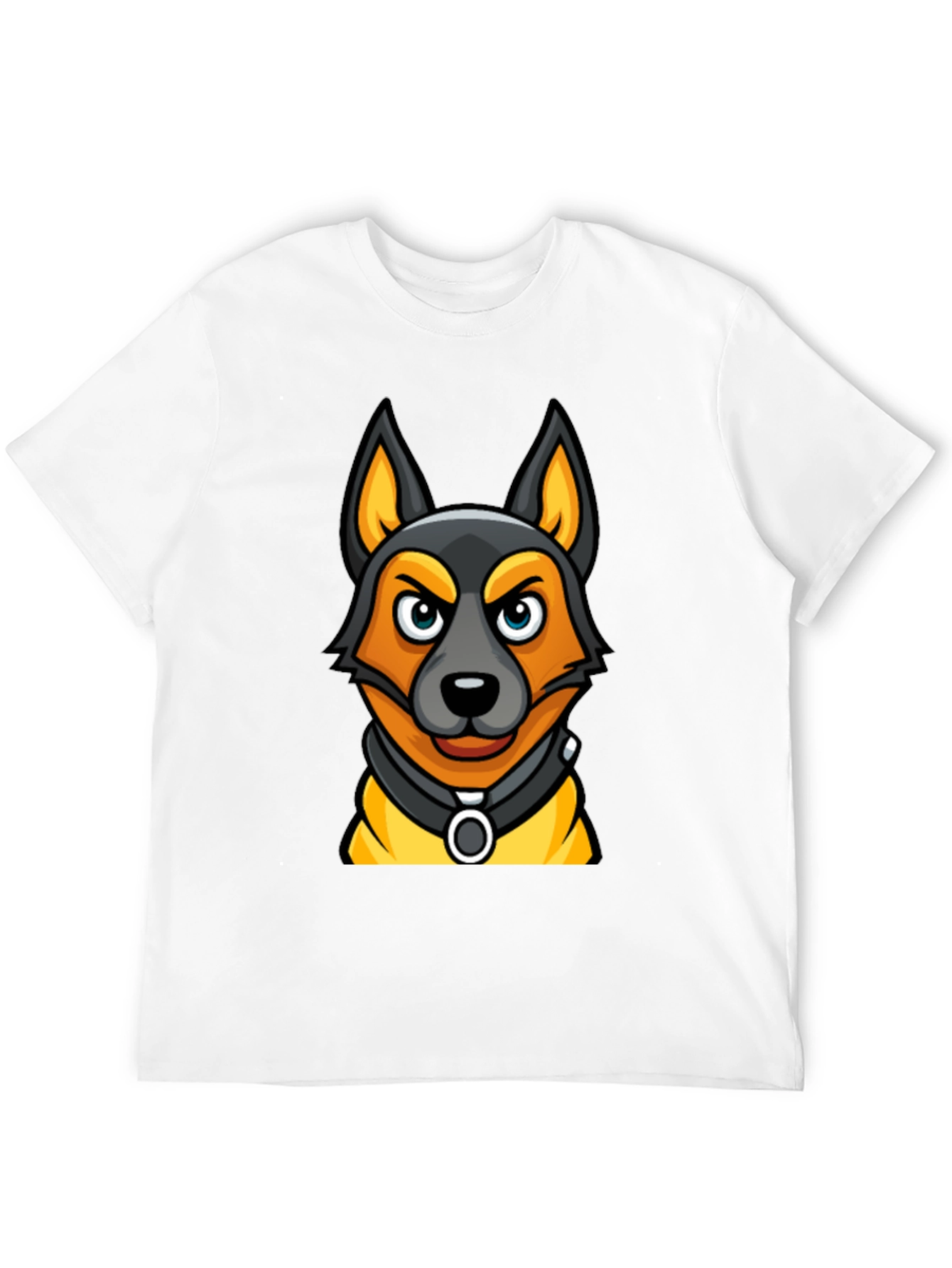 Cartoon Dog Graphic Tee - Black