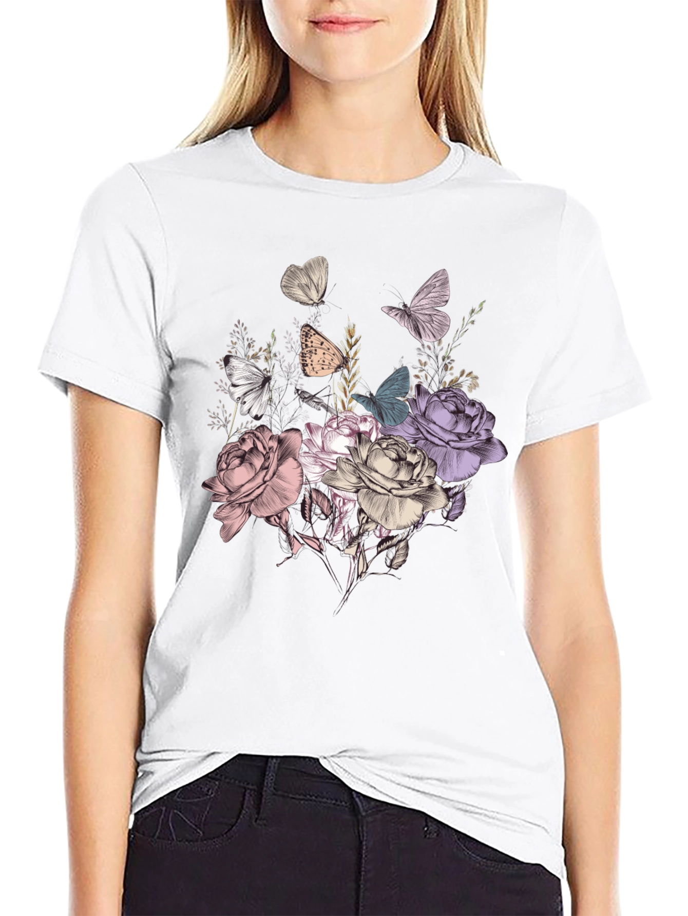 Floral Butterfly Graphic Tee