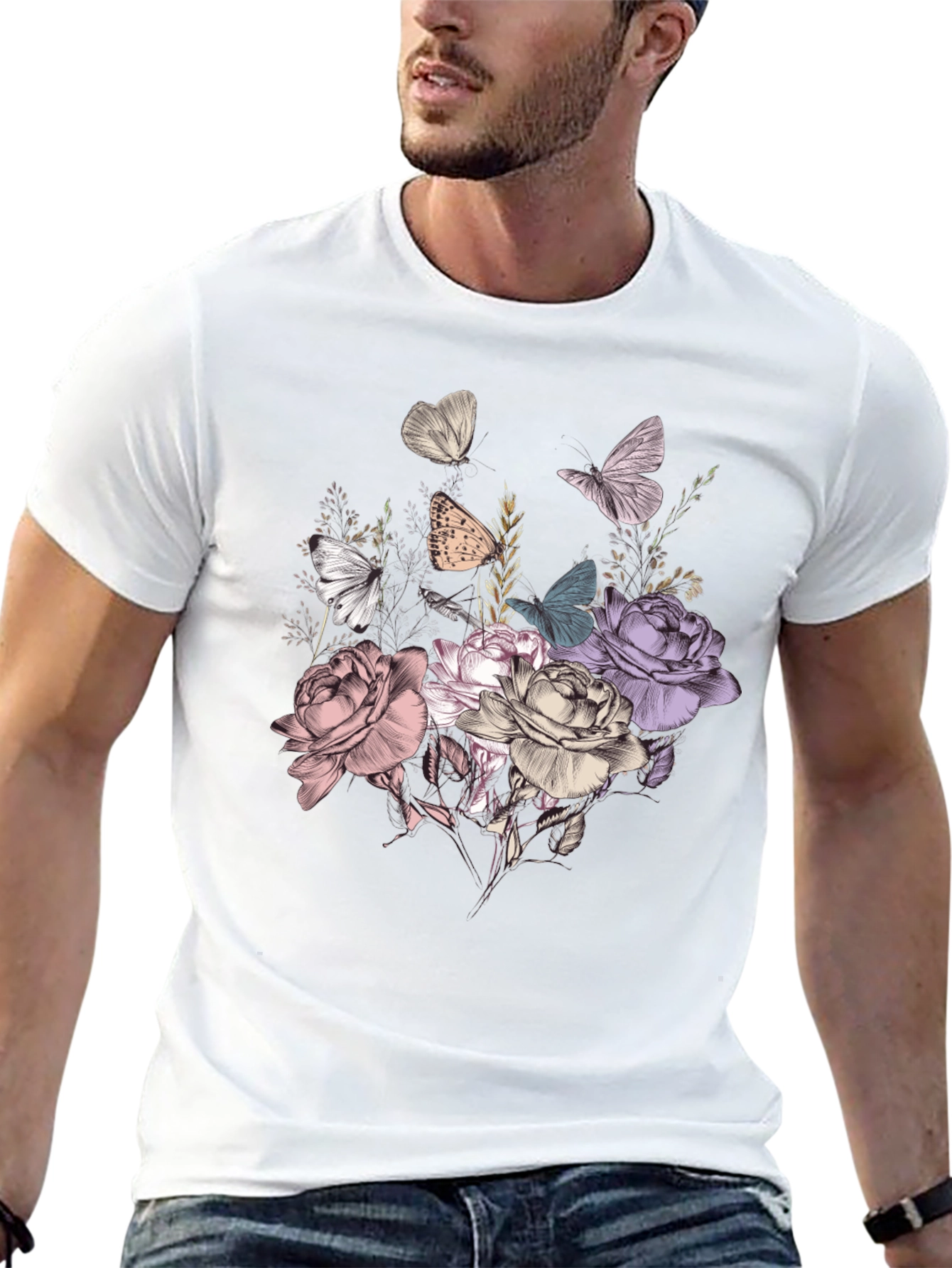 Floral Butterfly Graphic Tee