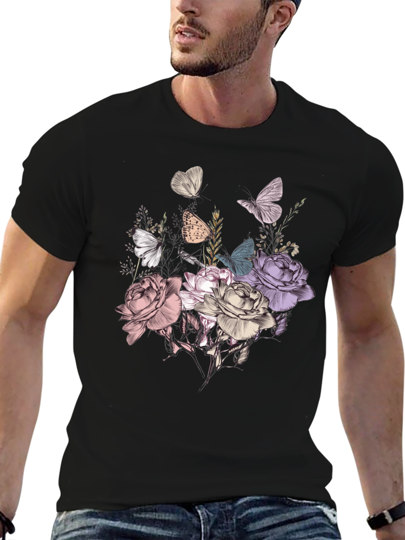 Floral Butterfly Graphic Tee