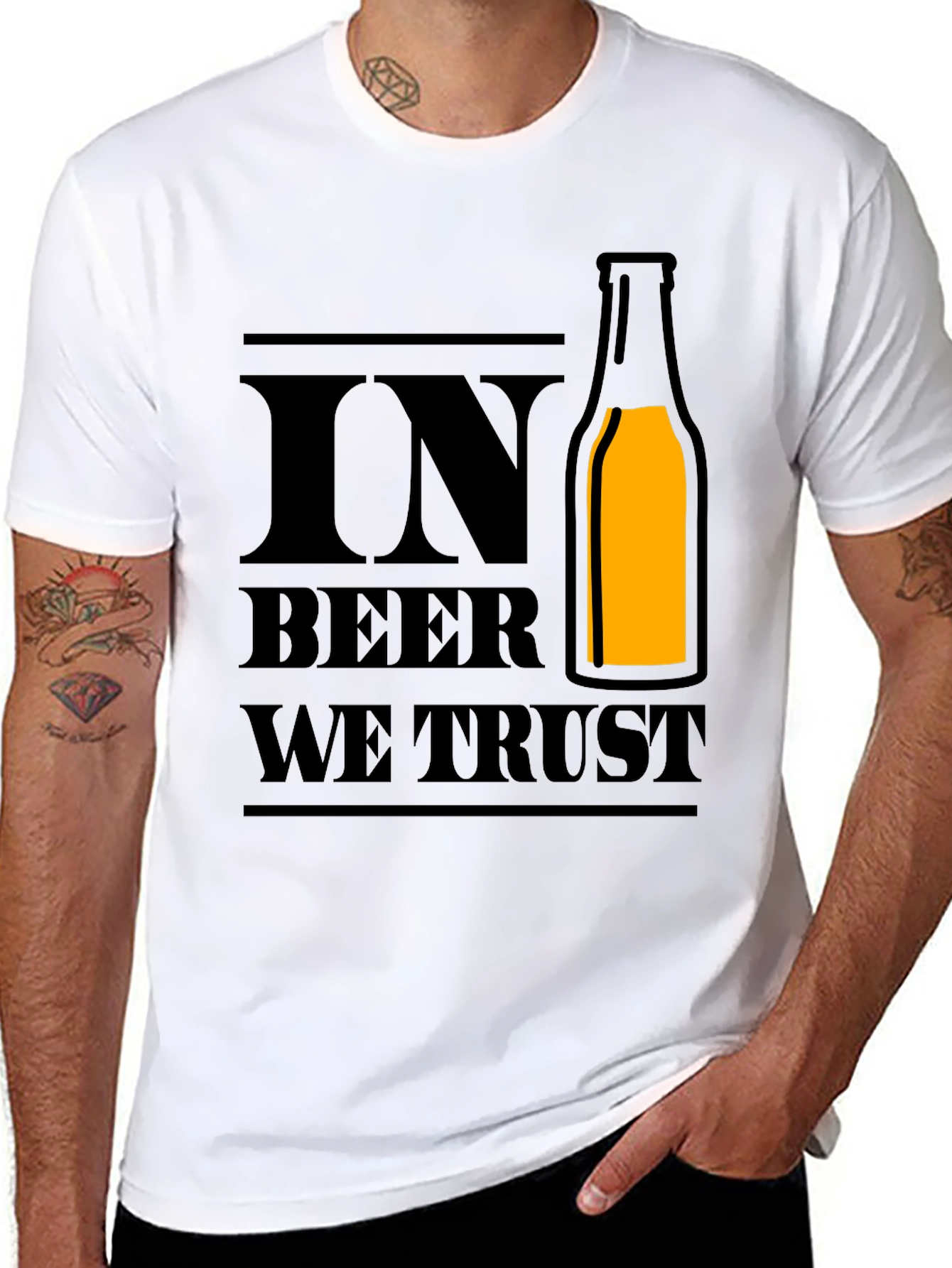 In Beer We Trust - Novelty Graphic T-Shirt