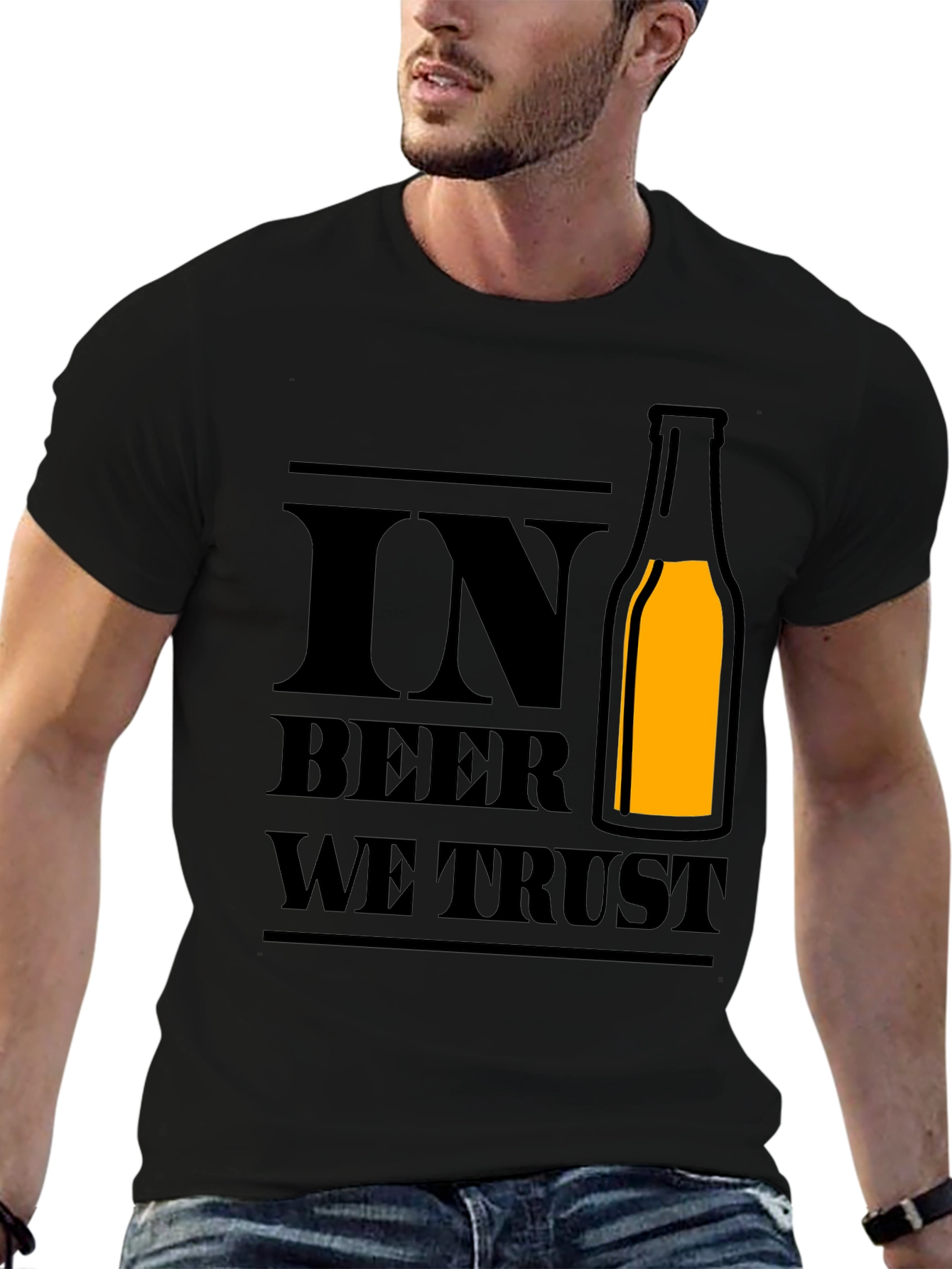 In Beer We Trust - Novelty Graphic T-Shirt