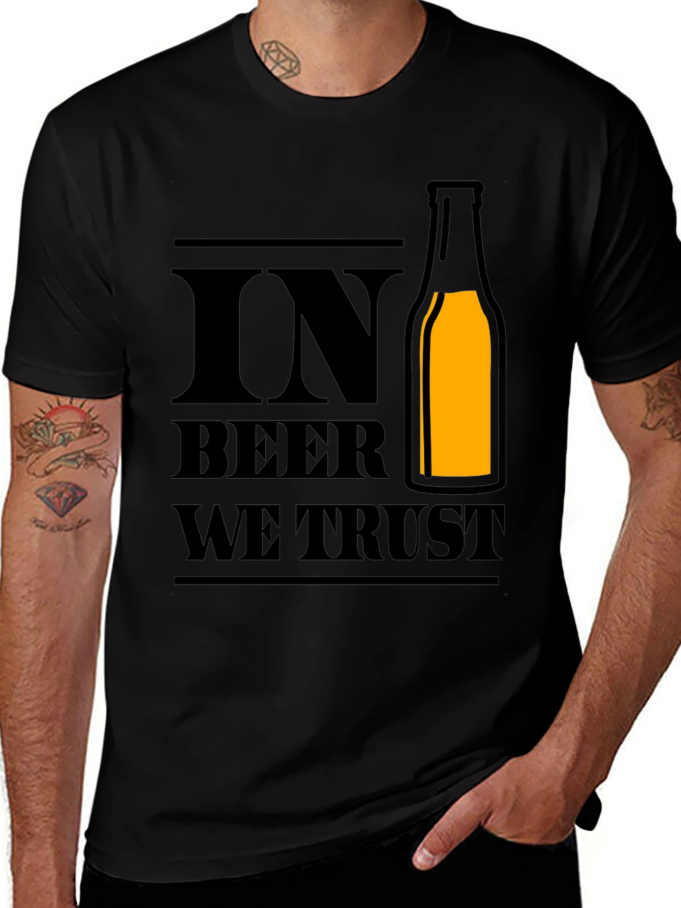 In Beer We Trust - Novelty Graphic T-Shirt