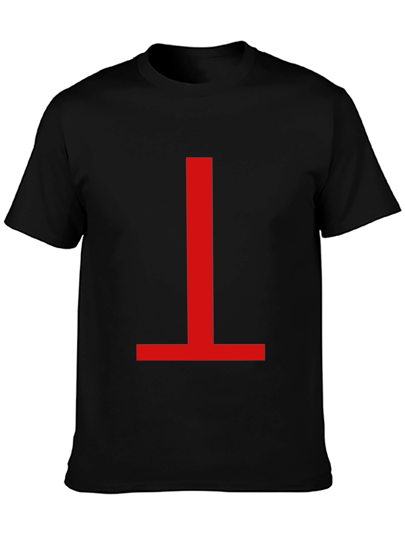 Minimalist Red Symbol Black T-Shirt