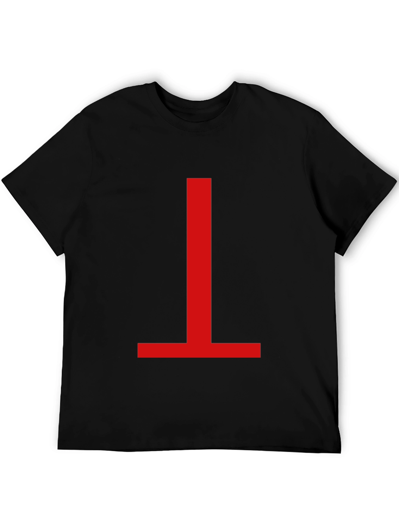 Minimalist Red Symbol Black T-Shirt