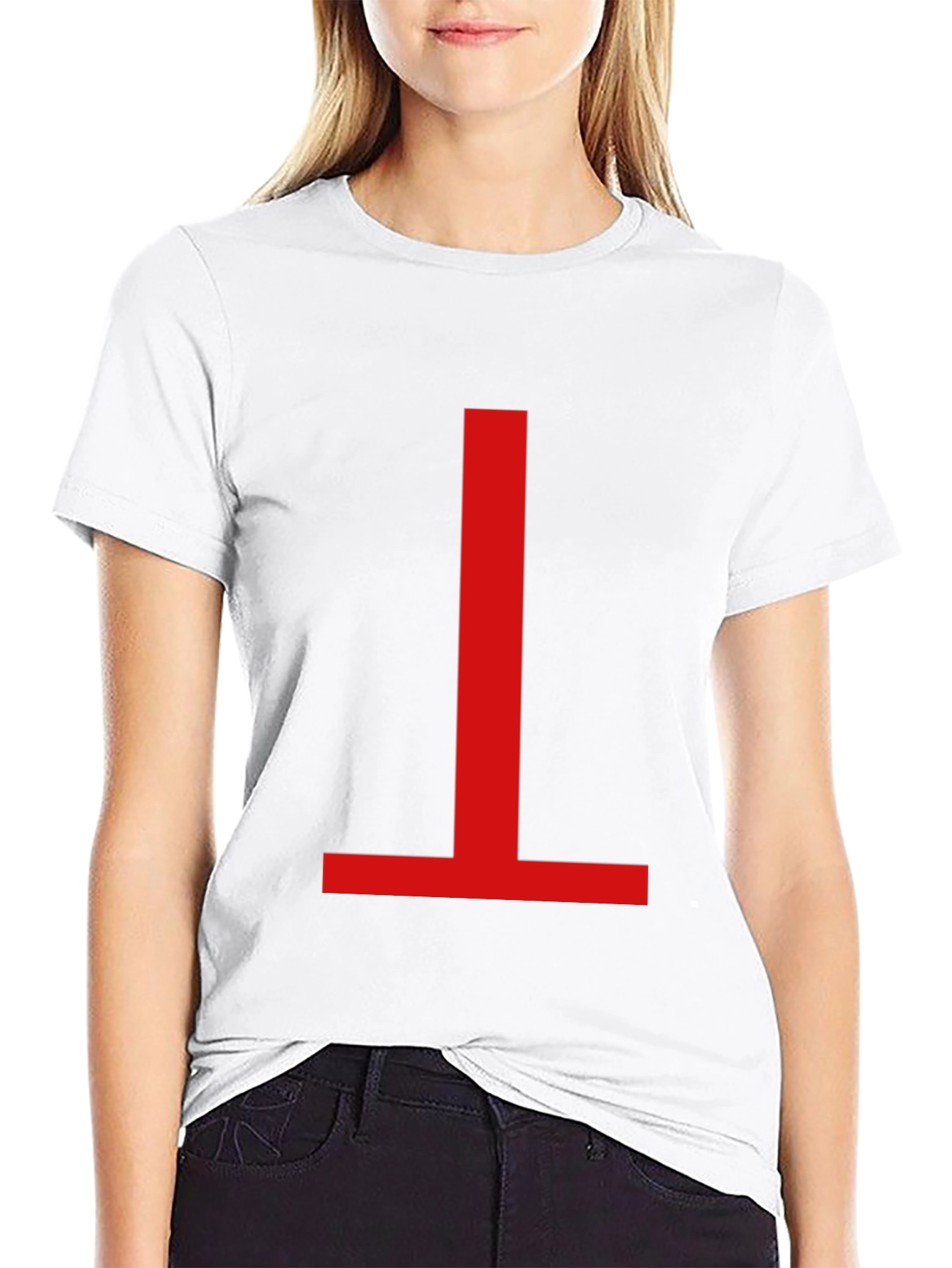 Minimalist Red Symbol Black T-Shirt