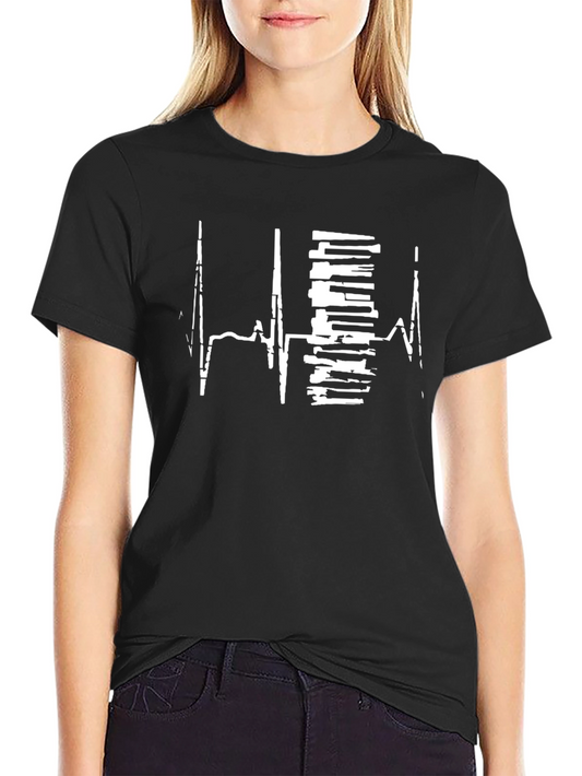 Piano Heartbeat T-Shirt - Music Lover Tee