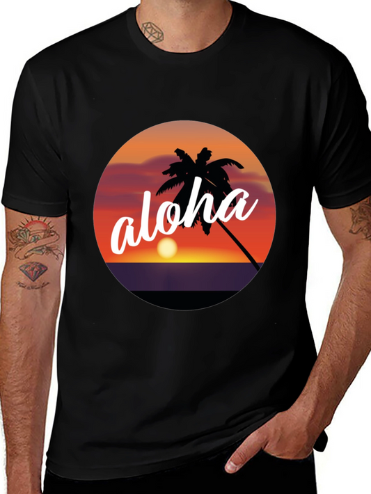 Aloha Sunset Graphic Tee - Tropical Vibes