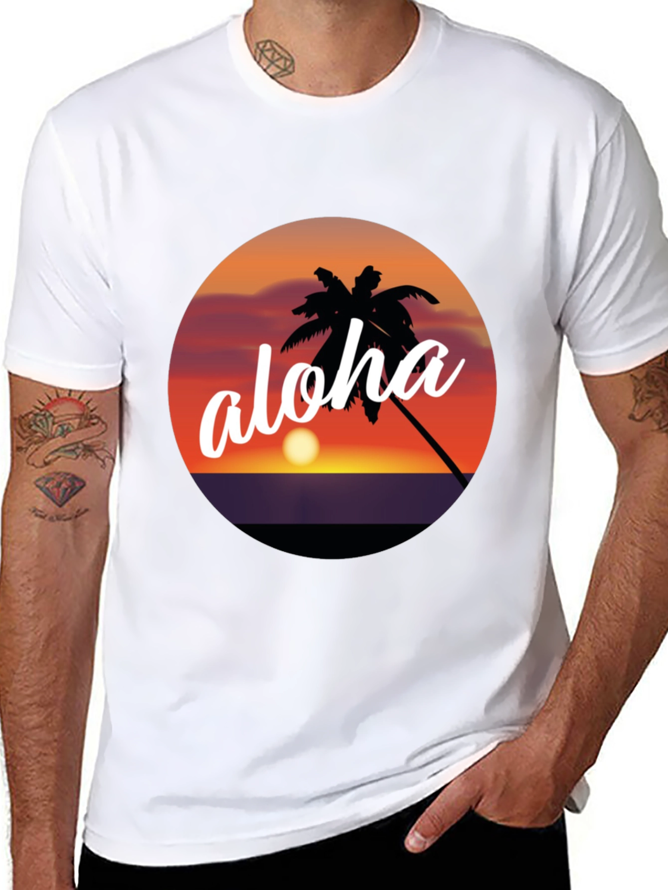 Aloha Sunset Graphic Tee - Tropical Vibes