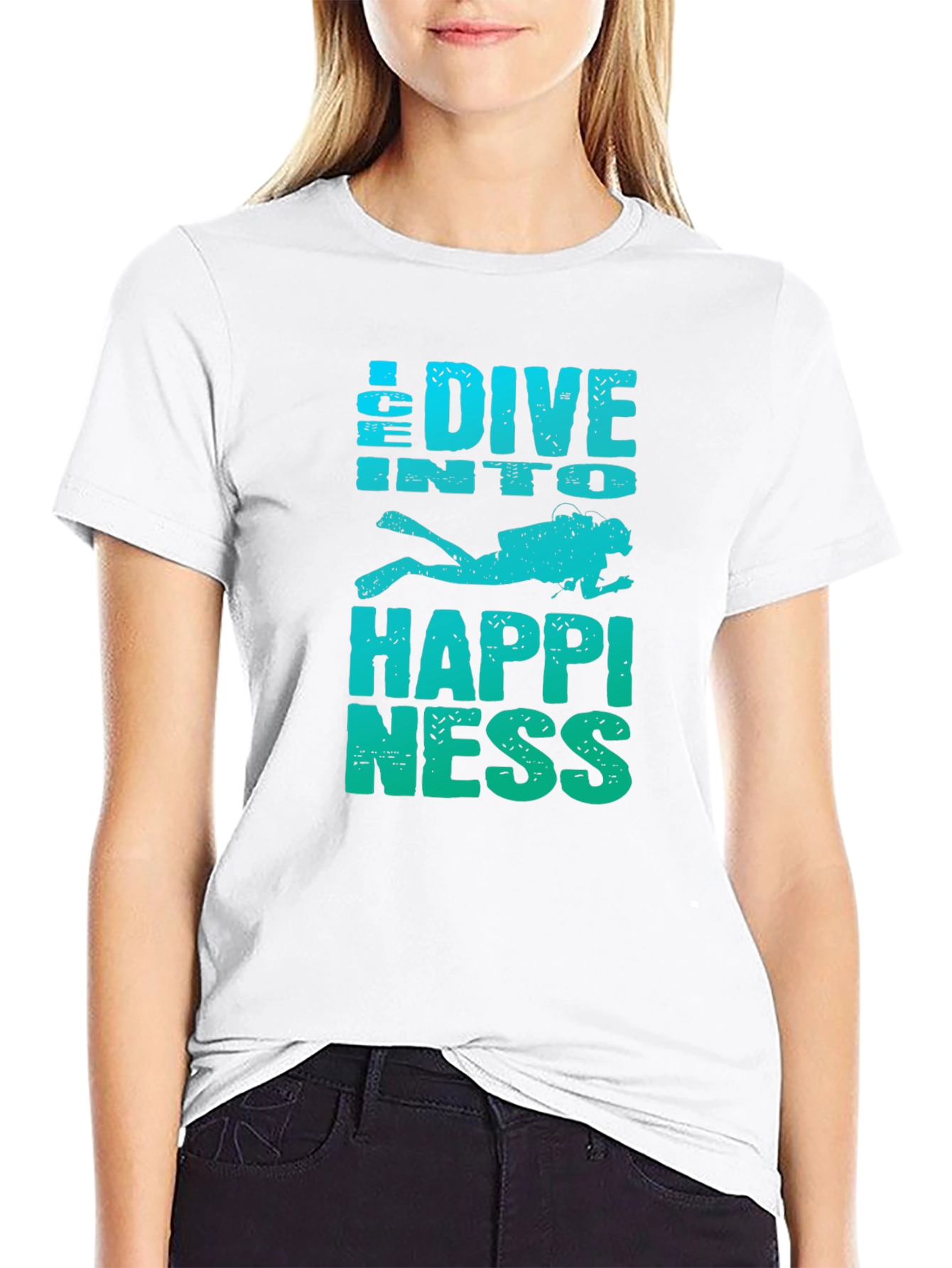 Dive Into Happiness Mens Graphic T-Shirt