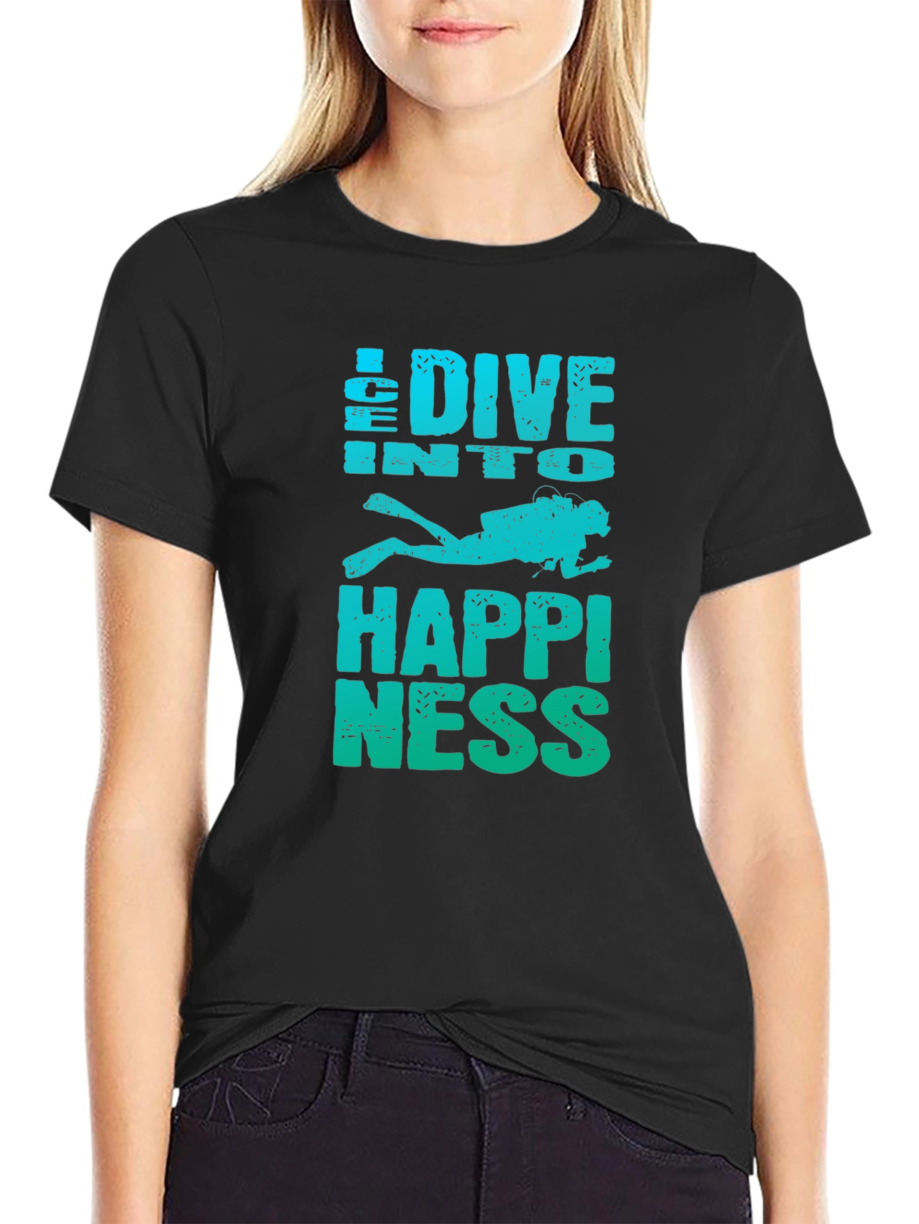 Dive Into Happiness Mens Graphic T-Shirt