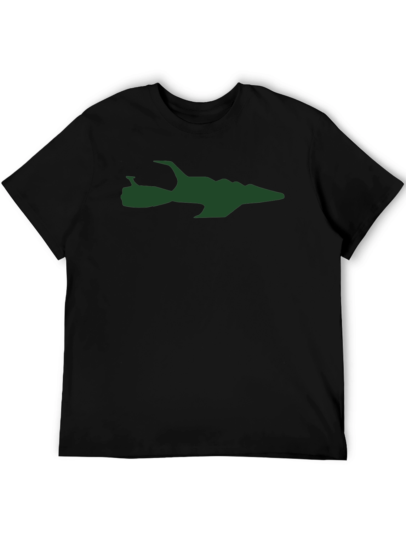Sci-Fi Spaceship Graphic T-Shirt - Black