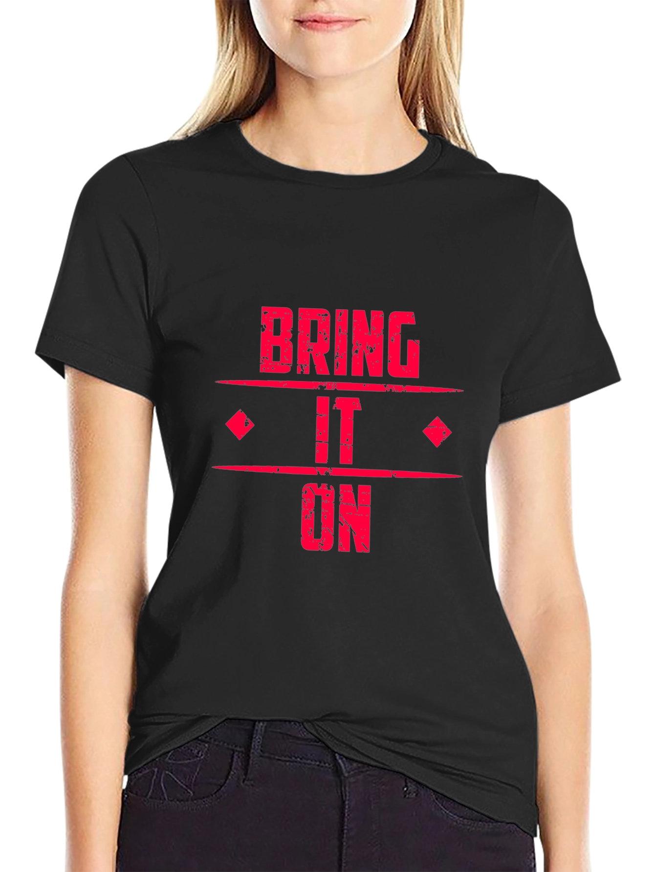Bring It On Graphic Tee - Black Cotton T-Shirt