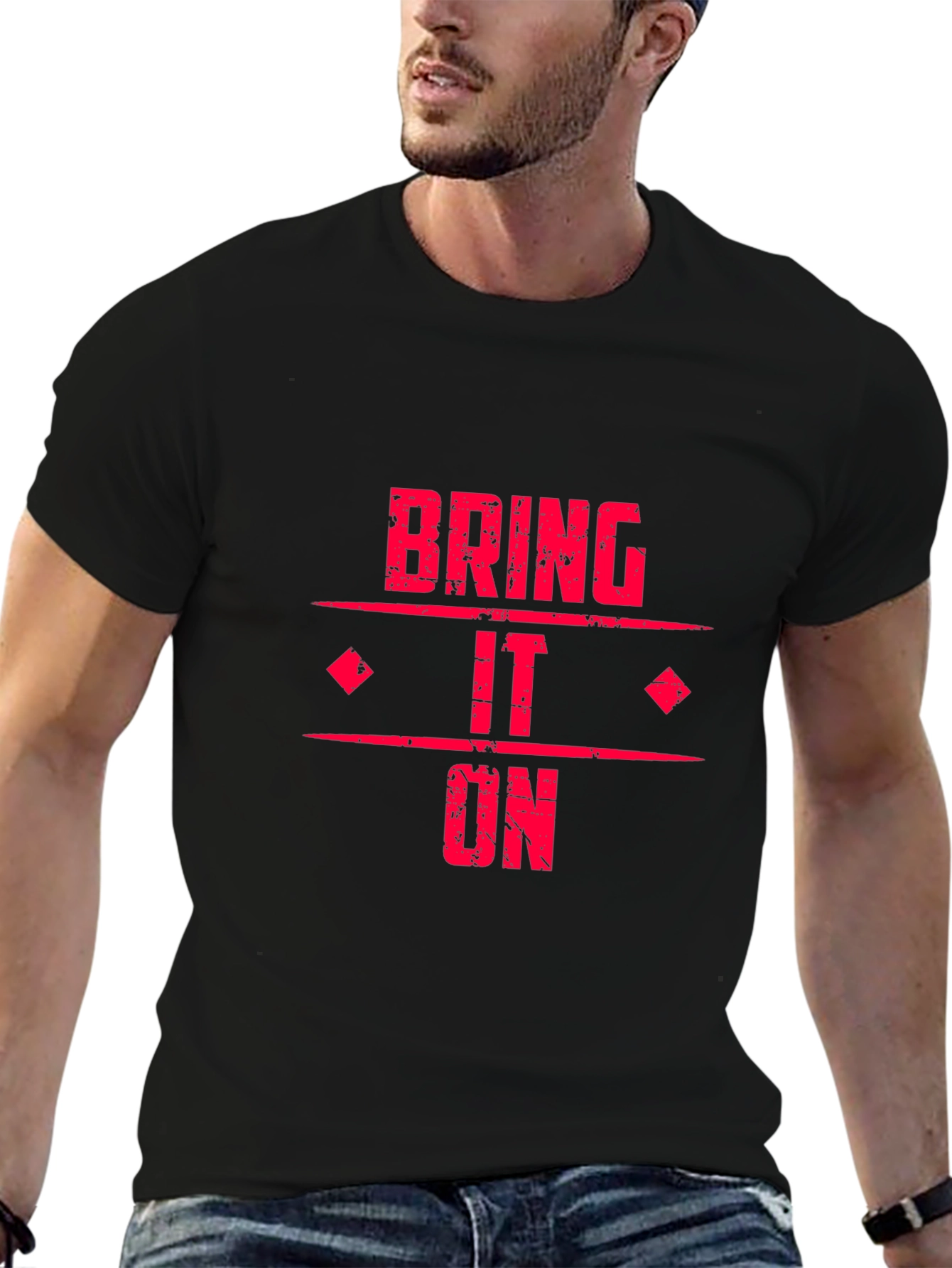 Bring It On Graphic Tee - Black Cotton T-Shirt