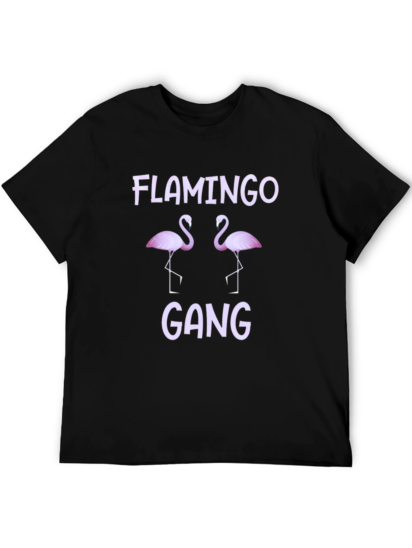 Flamingo Gang Graphic Tee - Black Cotton T-Shirt