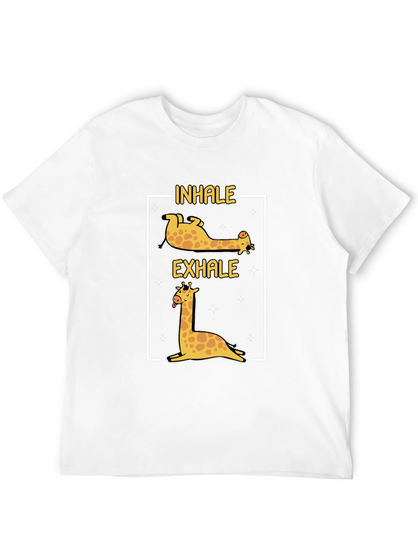 Inhale Exhale Giraffe Yoga Black T-Shirt