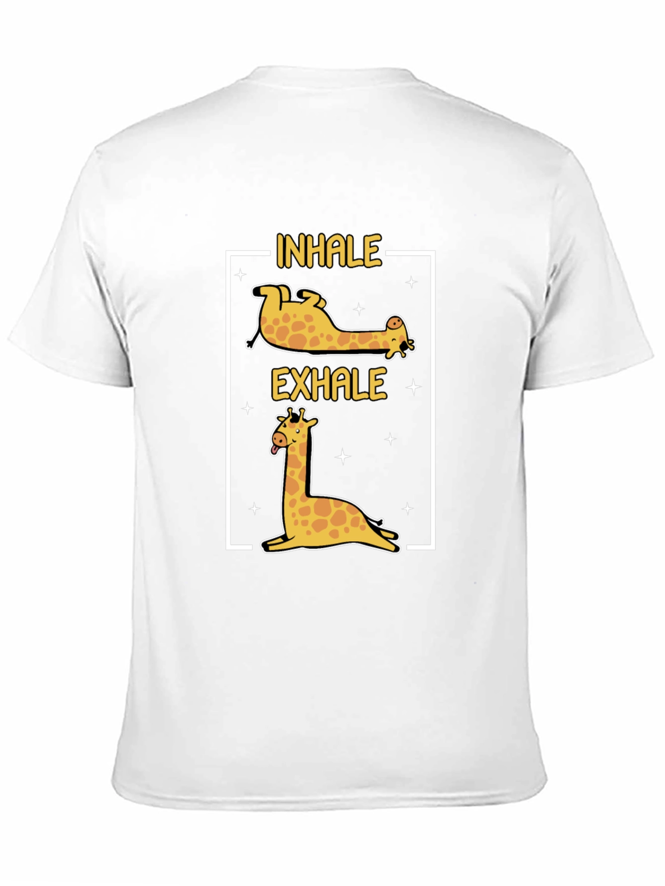 Inhale Exhale Giraffe Yoga Black T-Shirt