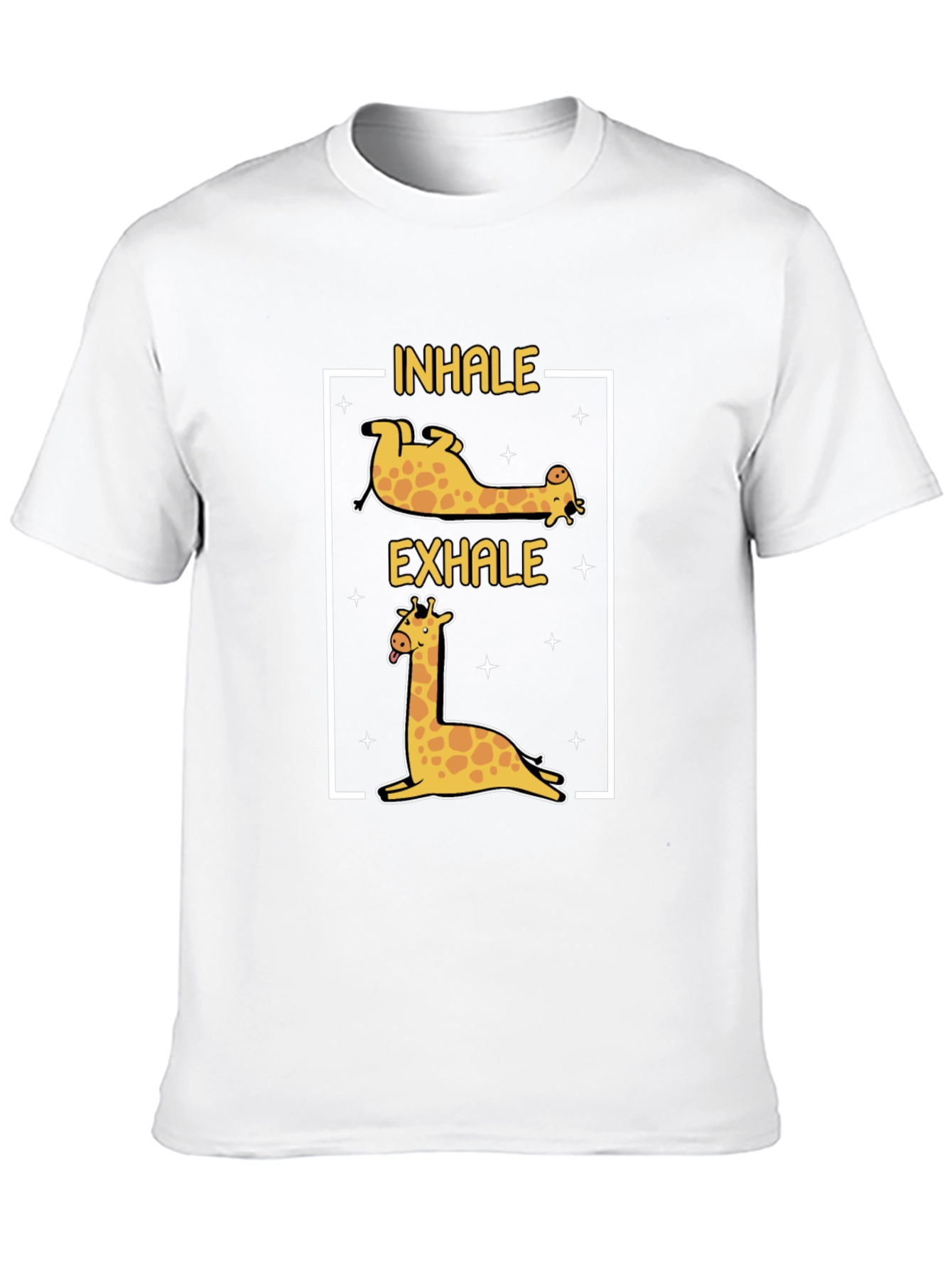 Inhale Exhale Giraffe Yoga Black T-Shirt