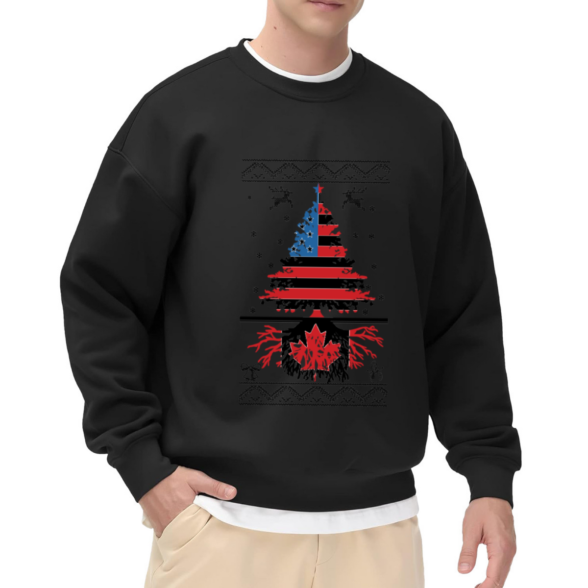 ugly sweater - Flag & Star Graphic ԲÁìÎÀÒÂ | Unisex Pullover Sweatshirt