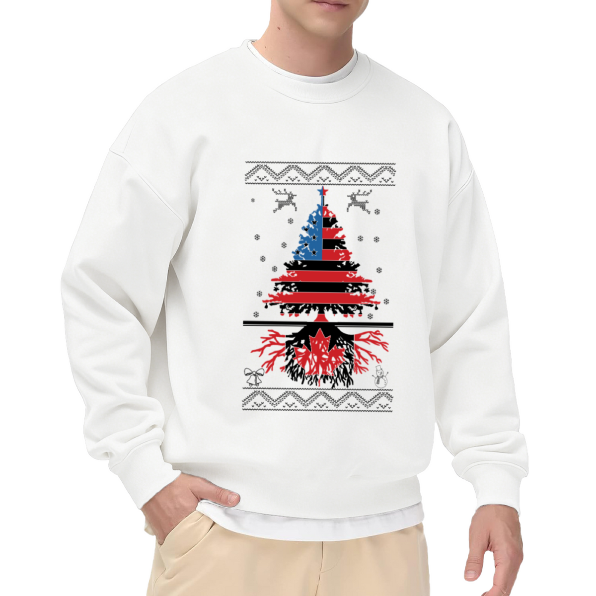 ugly sweater - Flag & Star Graphic ԲÁìÎÀÒÂ | Unisex Pullover Sweatshirt