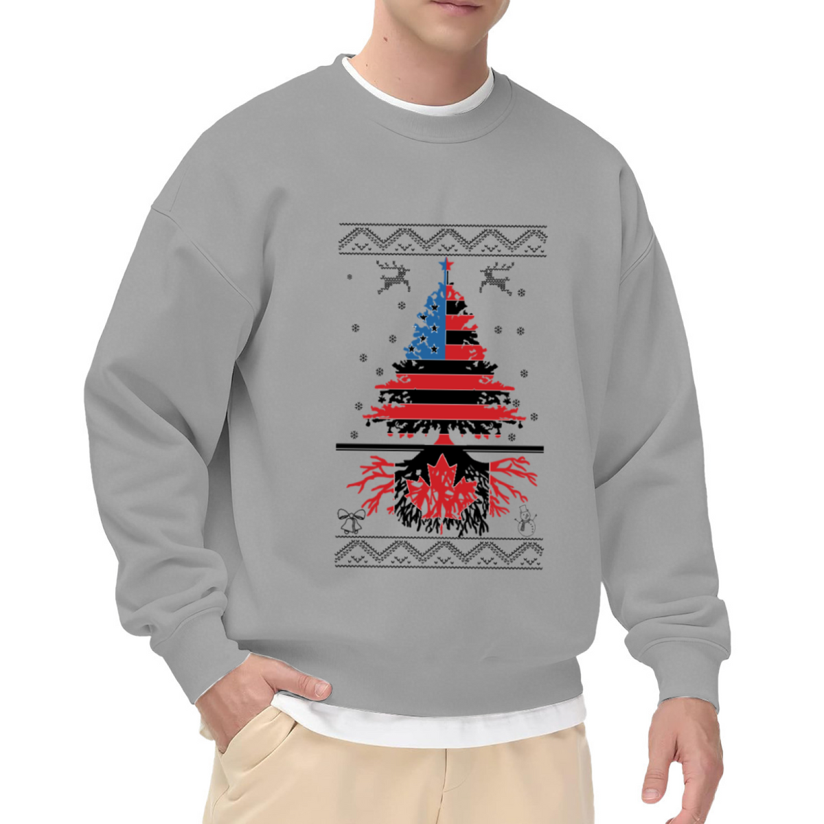 ugly sweater - Flag & Star Graphic ԲÁìÎÀÒÂ | Unisex Pullover Sweatshirt
