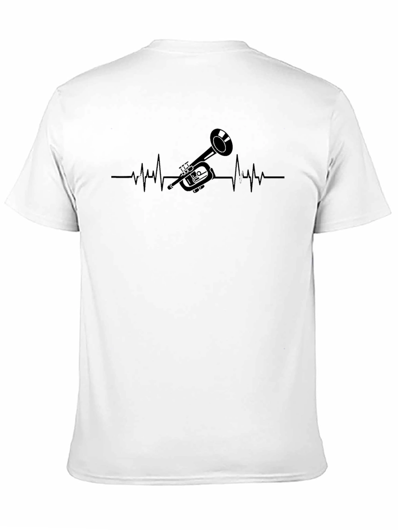 Trumpet Heartbeat Graphic Tee - Music Lover Shirt