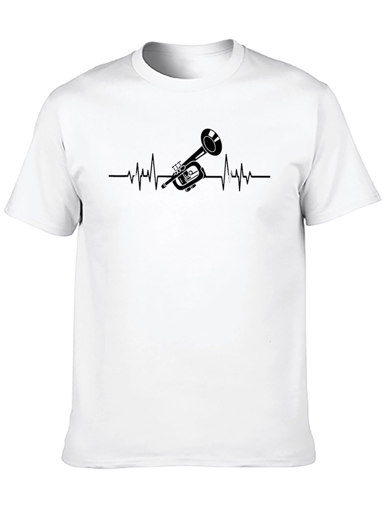 Trumpet Heartbeat Graphic Tee - Music Lover Shirt