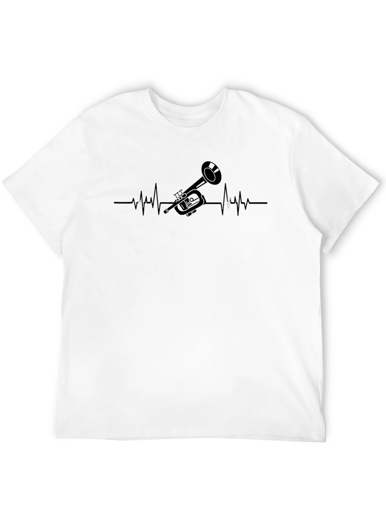 Trumpet Heartbeat Graphic Tee - Music Lover Shirt