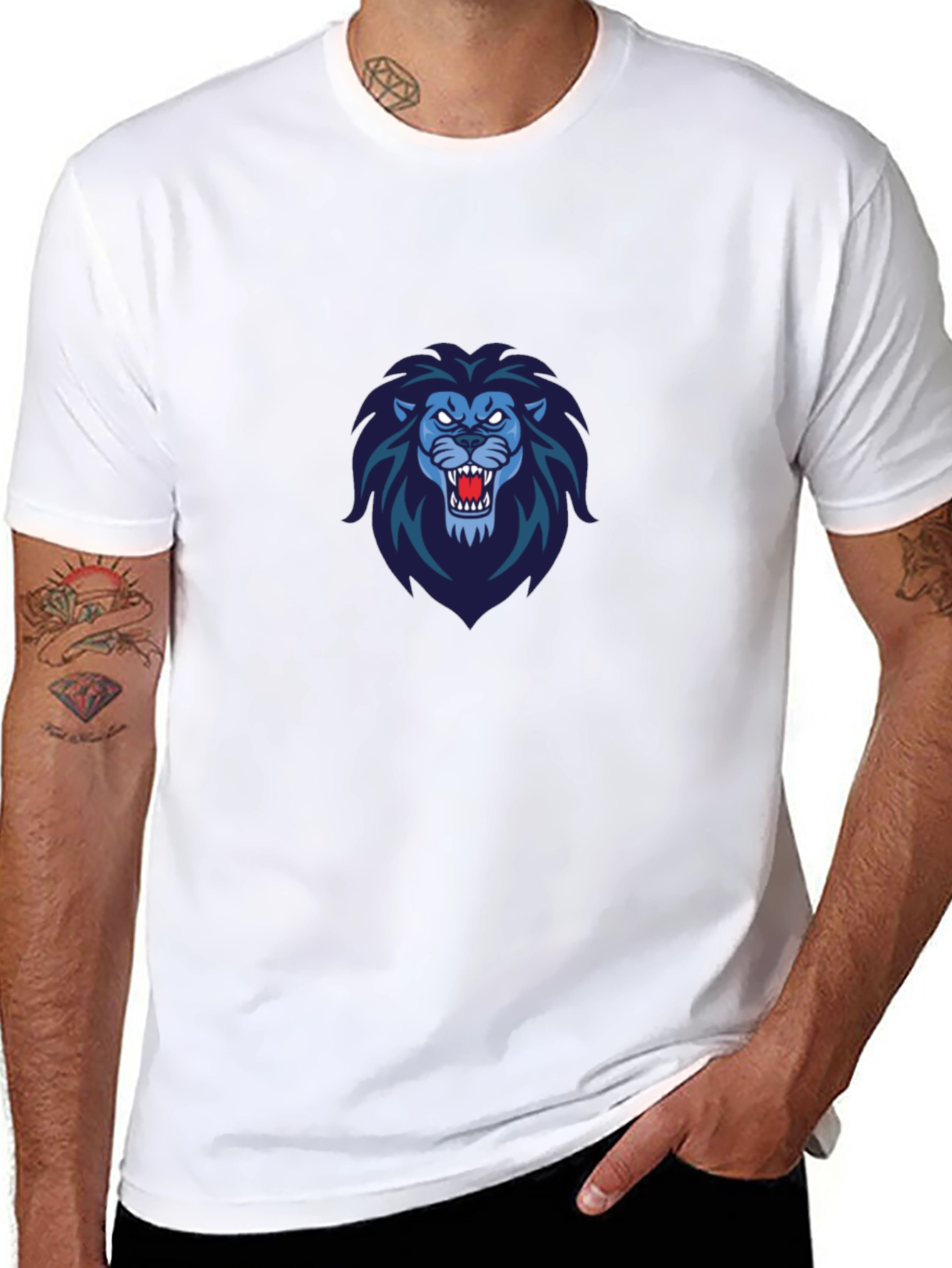 Bold Lion Graphic Tee - Mens Black T-Shirt