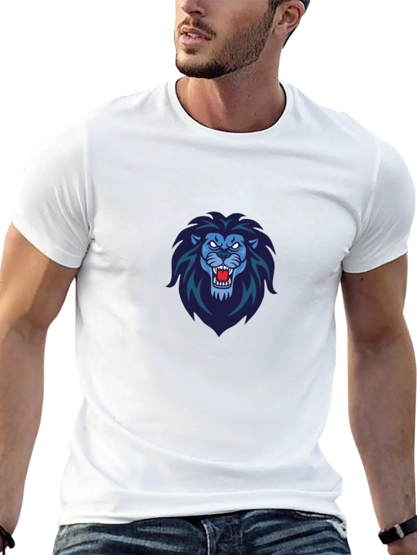 Bold Lion Graphic Tee - Mens Black T-Shirt