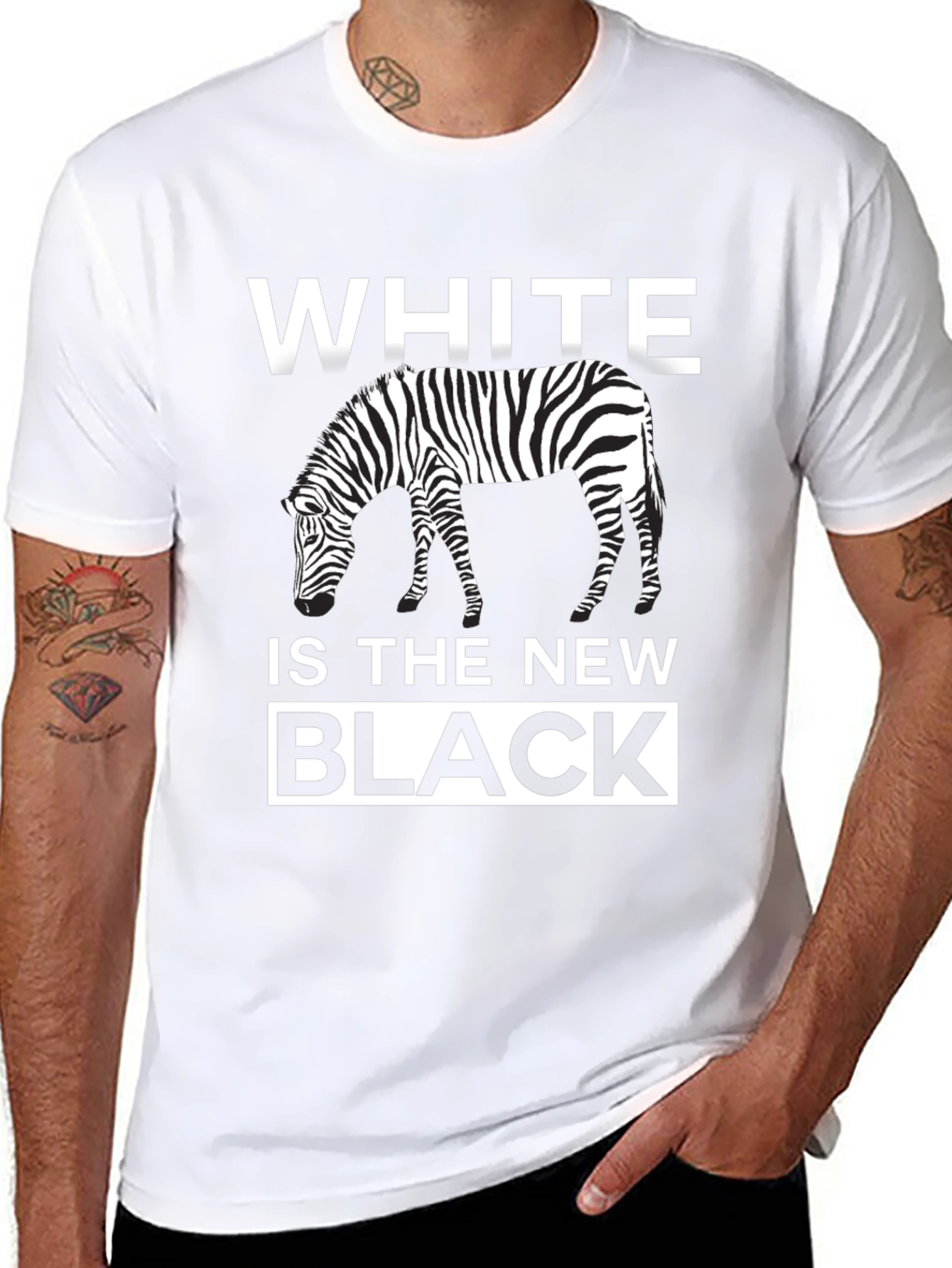 White Is The New Black Zebra Graphic T-Shirt