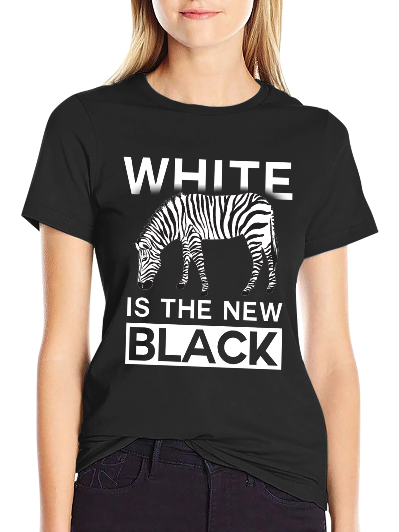White Is The New Black Zebra Graphic T-Shirt