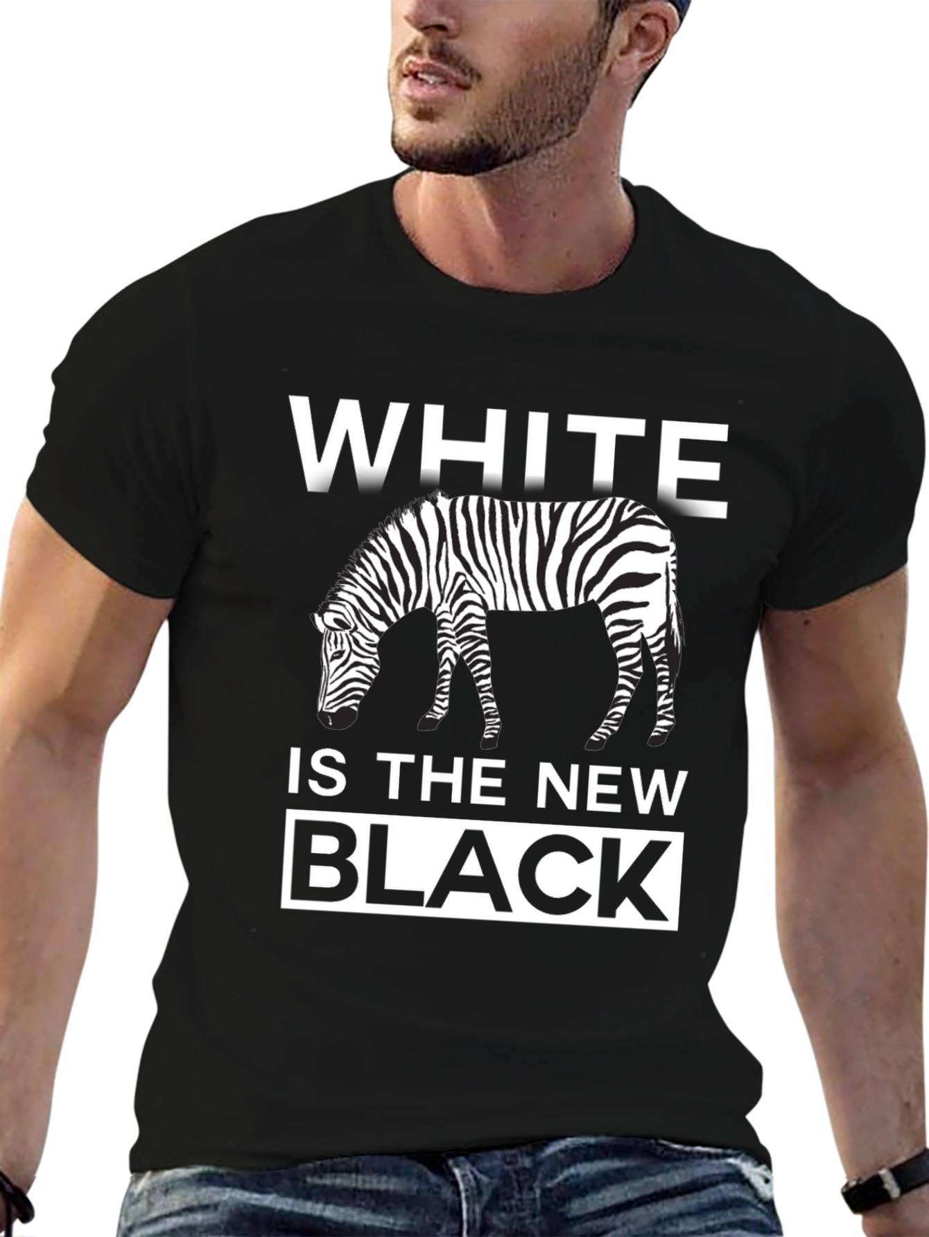 White Is The New Black Zebra Graphic T-Shirt