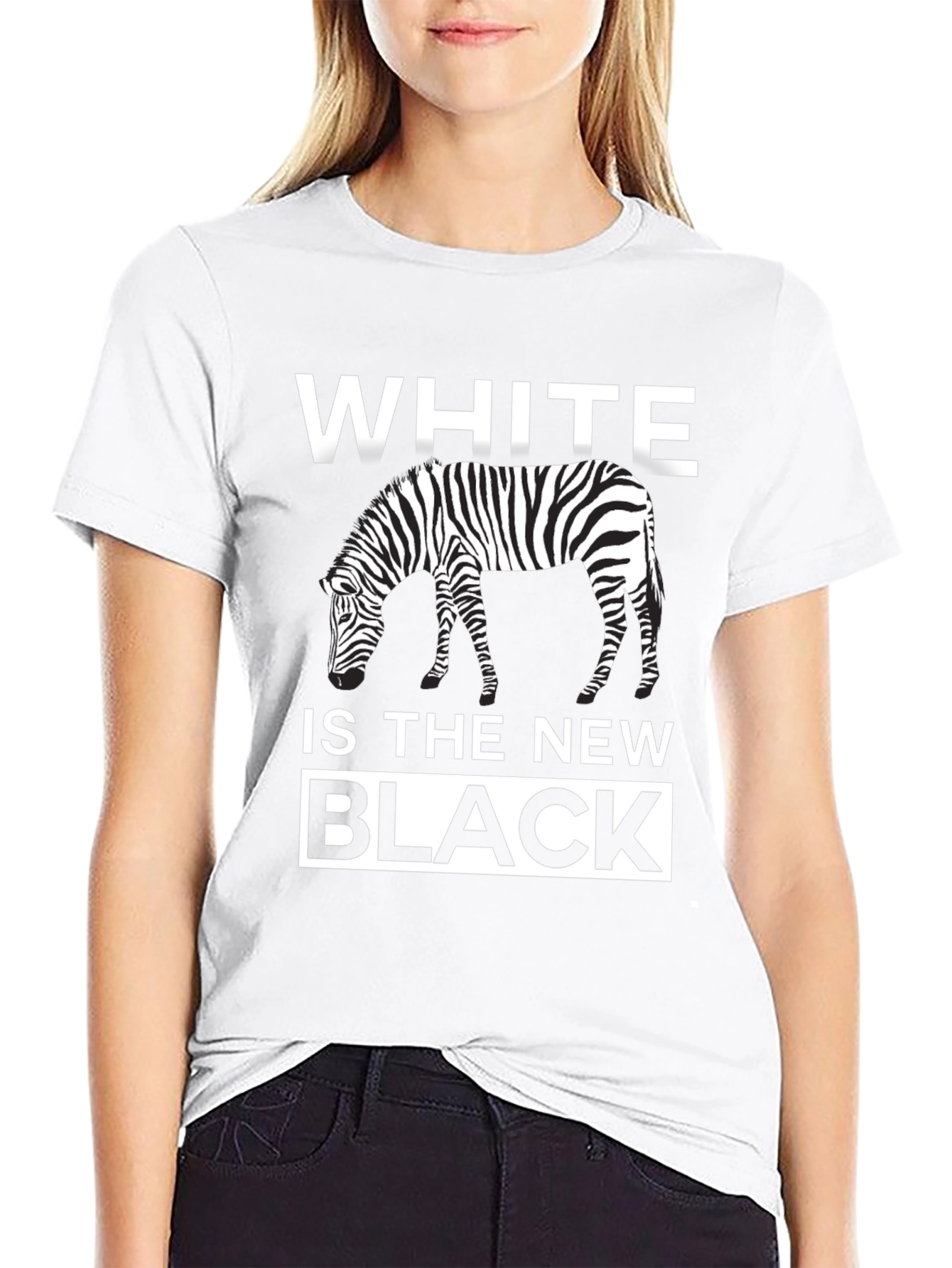 White Is The New Black Zebra Graphic T-Shirt