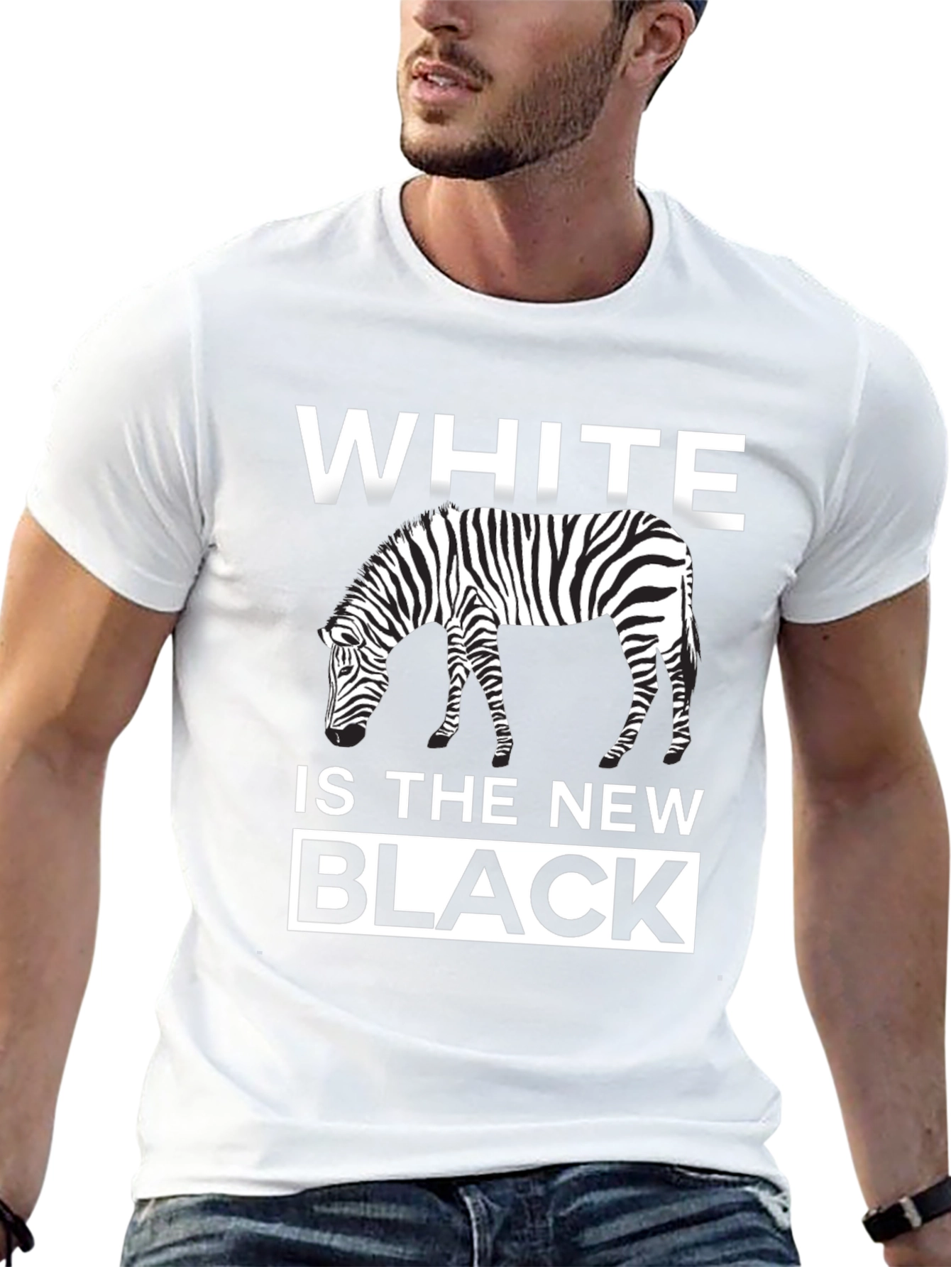 White Is The New Black Zebra Graphic T-Shirt