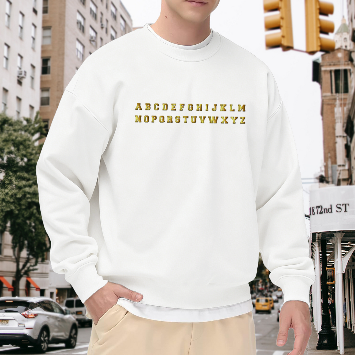 Alphabet A-Z Typography Graphic ԲÁìÎÀÒÂ - Unique Design Pullover Sweatshirt