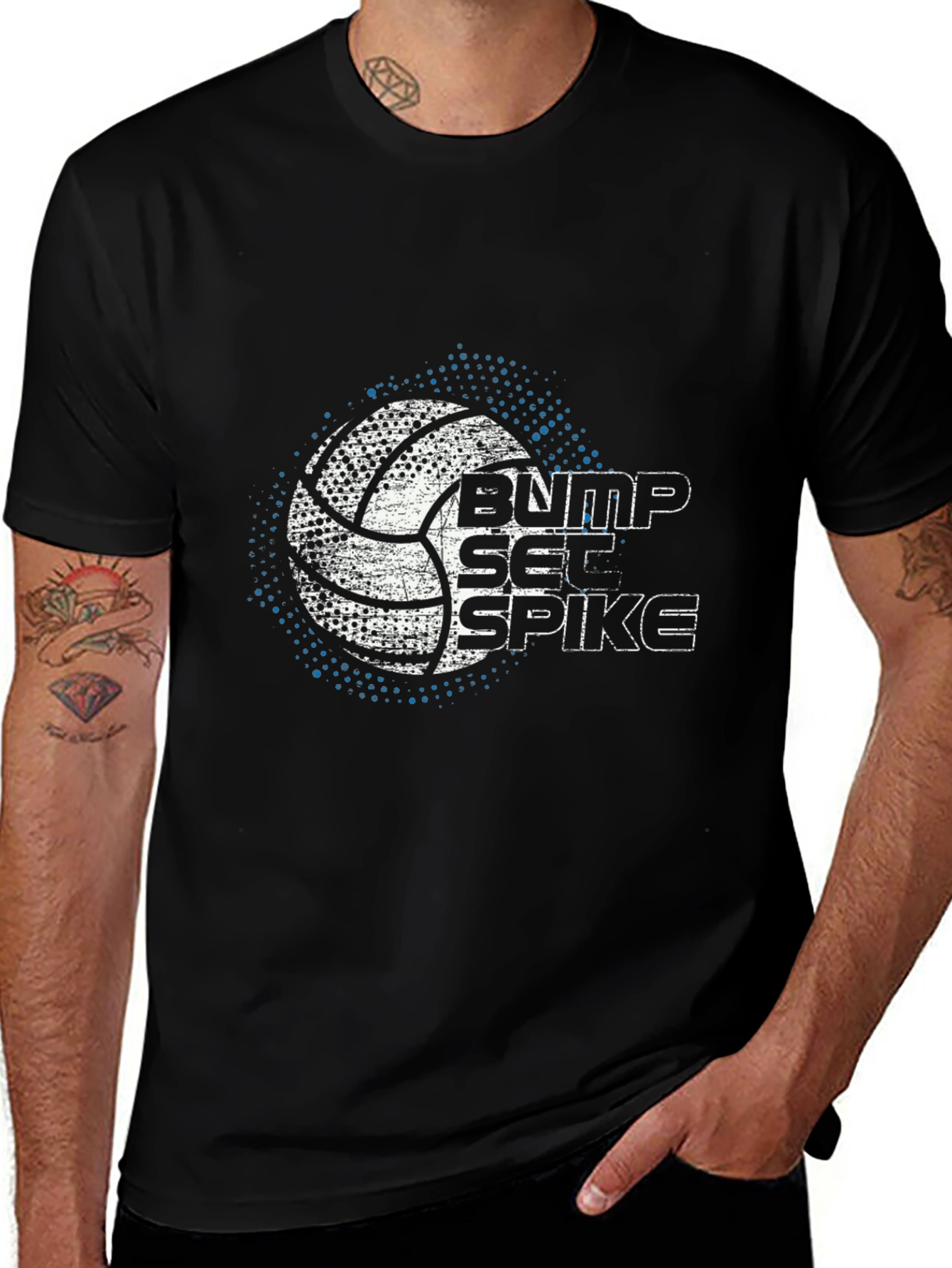 Volleyball Bump Set Spike Graphic Tee